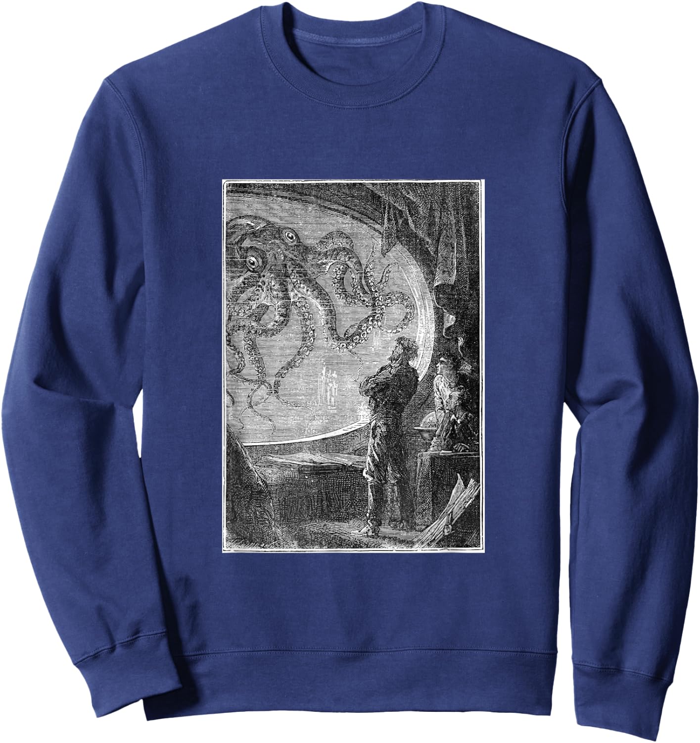 Captain Nemo Watching the Giant Squid Sweatshirt - Sweatshirt | Navy