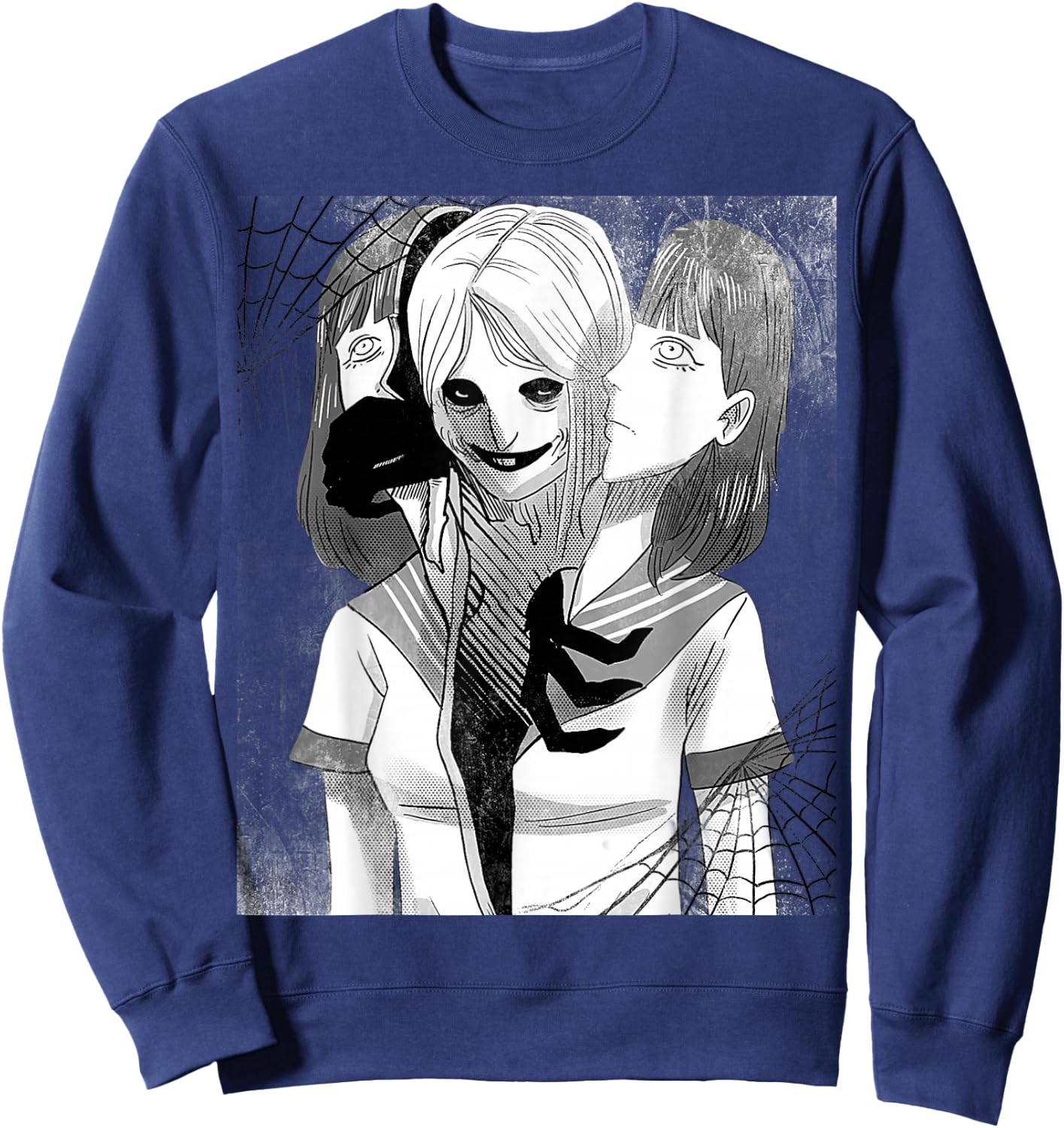 Otaku Anime Japanese Gothic Witch Occult Girl Horror Demon Sweatshirt - Sweatshirt | Navy