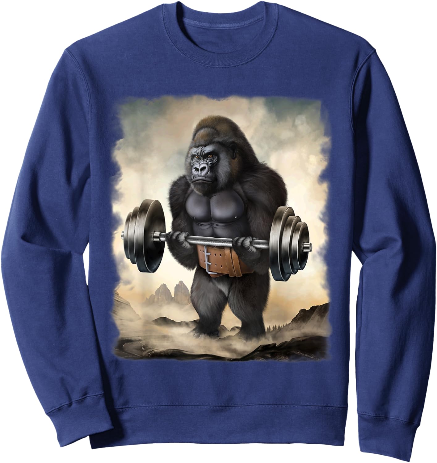 Gorilla Muscle Training Weightlifting Sweatshirt - Sweatshirt | Navy