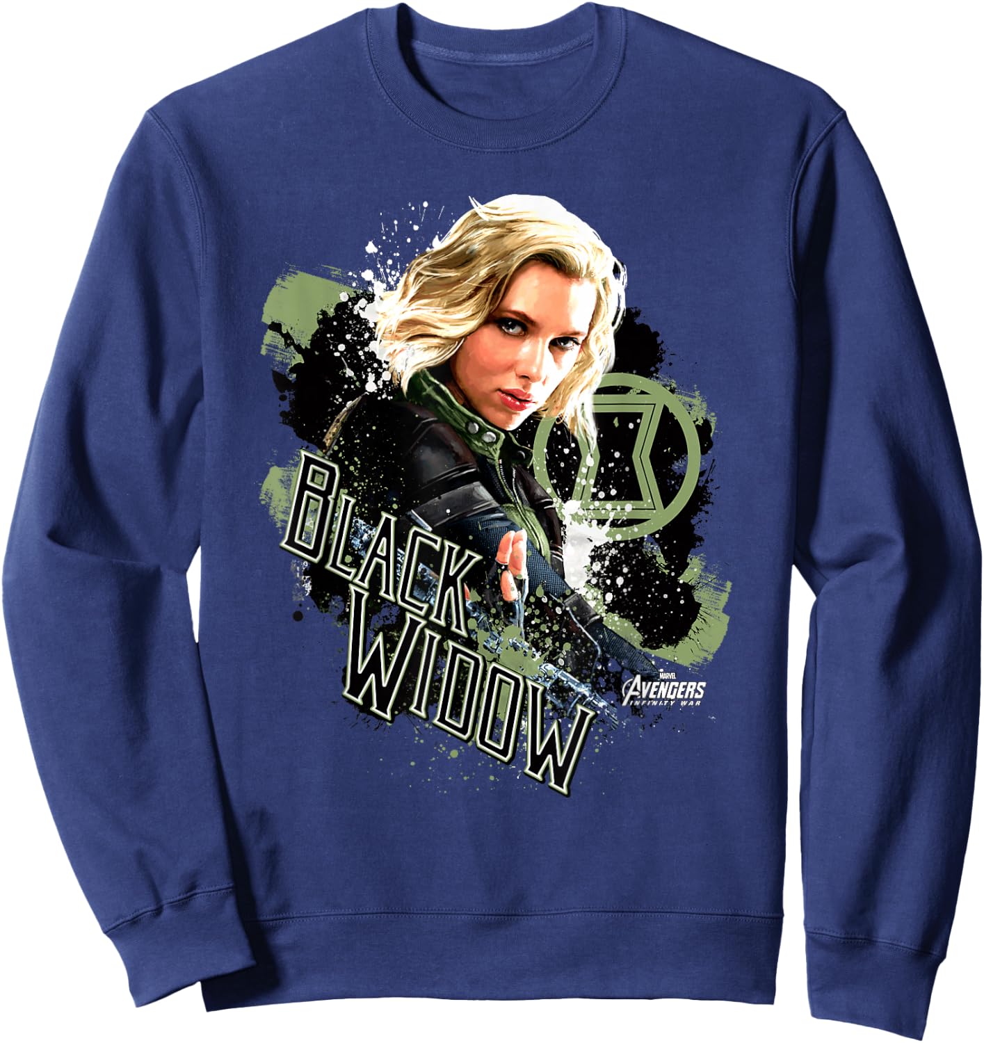 Marvel Infinity War Black Widow Pain Splat Graphic Sweatshirt - Sweatshirt | Navy
