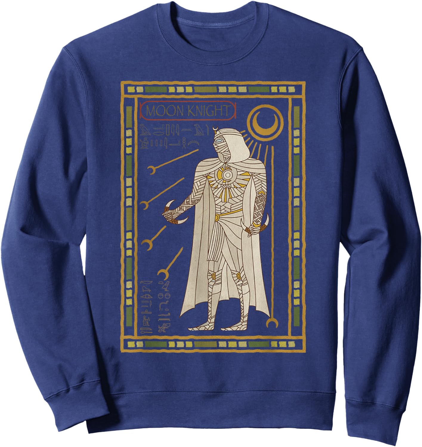 Marvel Moon Knight Tarot Card Hieroglyph Poster Sweatshirt - Sweatshirt | Navy