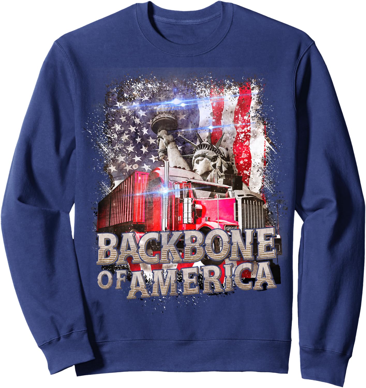 Funny Trucker Gifts Men Truck Driver Husband Semi Trailer Sweatshirt - Sweatshirt | Navy