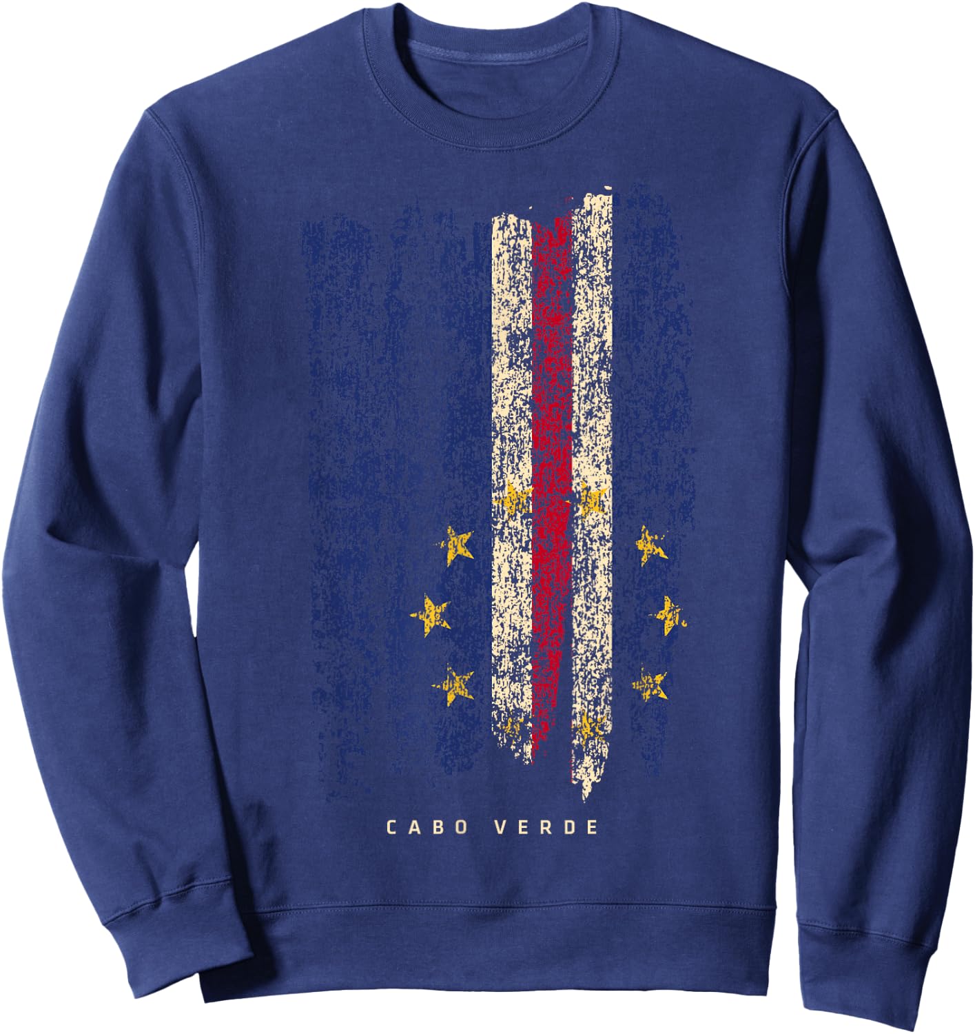 Vintage Cape Verde Retro Cabo Verde Flag Shirt Sweatshirt - Sweatshirt | Navy