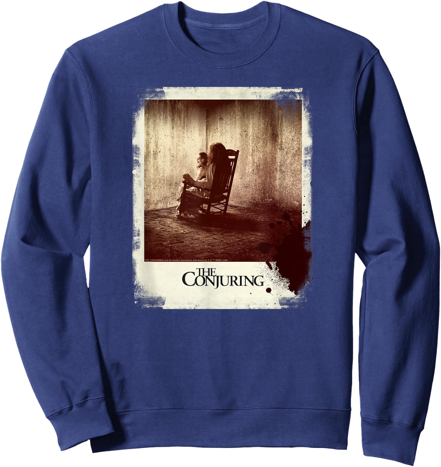 The Conjuring Grunge Annabelle Polaroid Horror Poster Sweatshirt - Sweatshirt | Navy