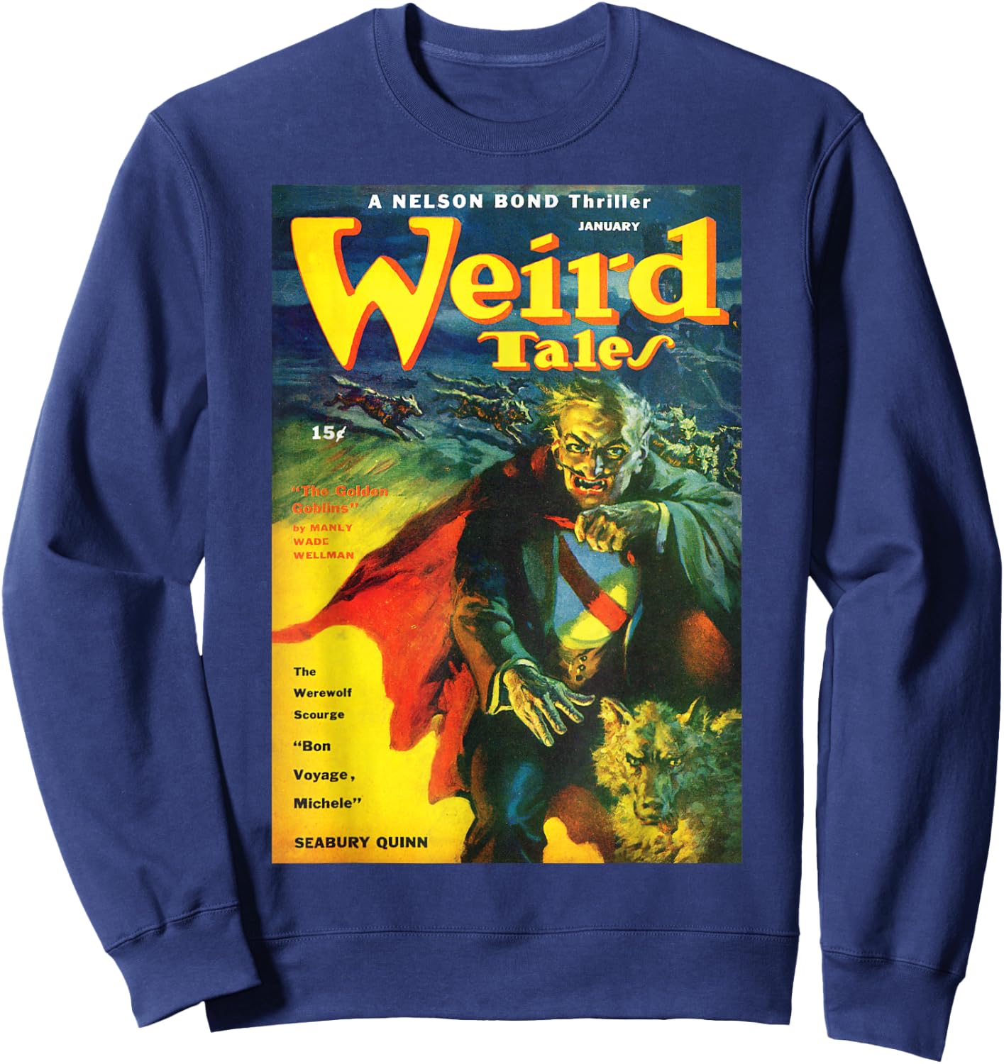 Vampire Werewolf Halloween Horror Vintage Comic Book Retro Sweatshirt - Sweatshirt | Navy