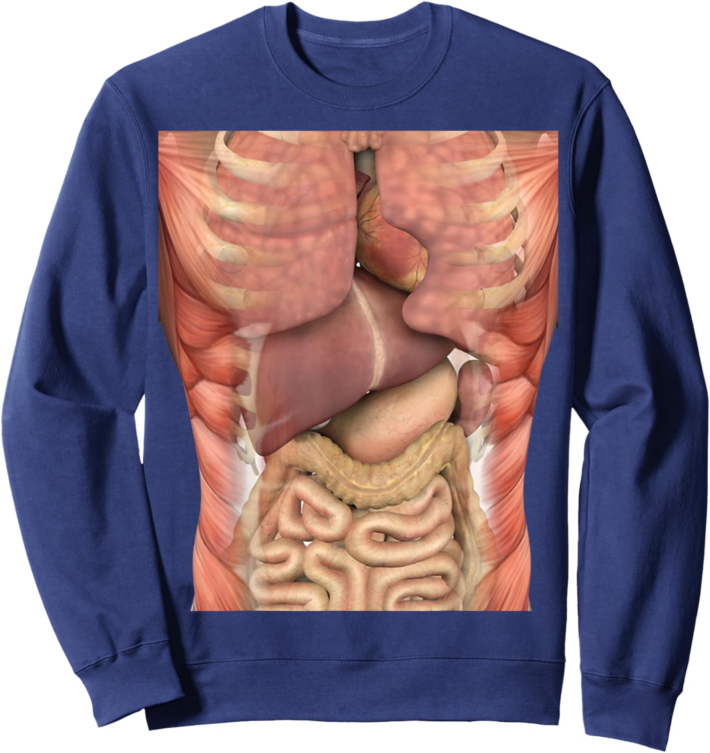 Human Muscles Organs Scary Anatomy Teacher Halloween Costume Sweatshirt - Sweatshirt | Navy