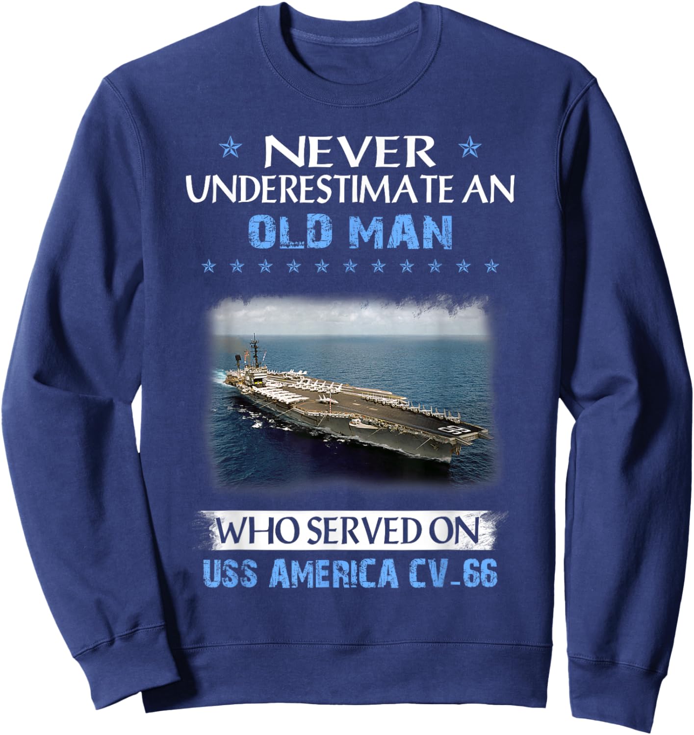 USS America CV-66 Veterans Day Christmas Sweatshirt - Sweatshirt | Navy