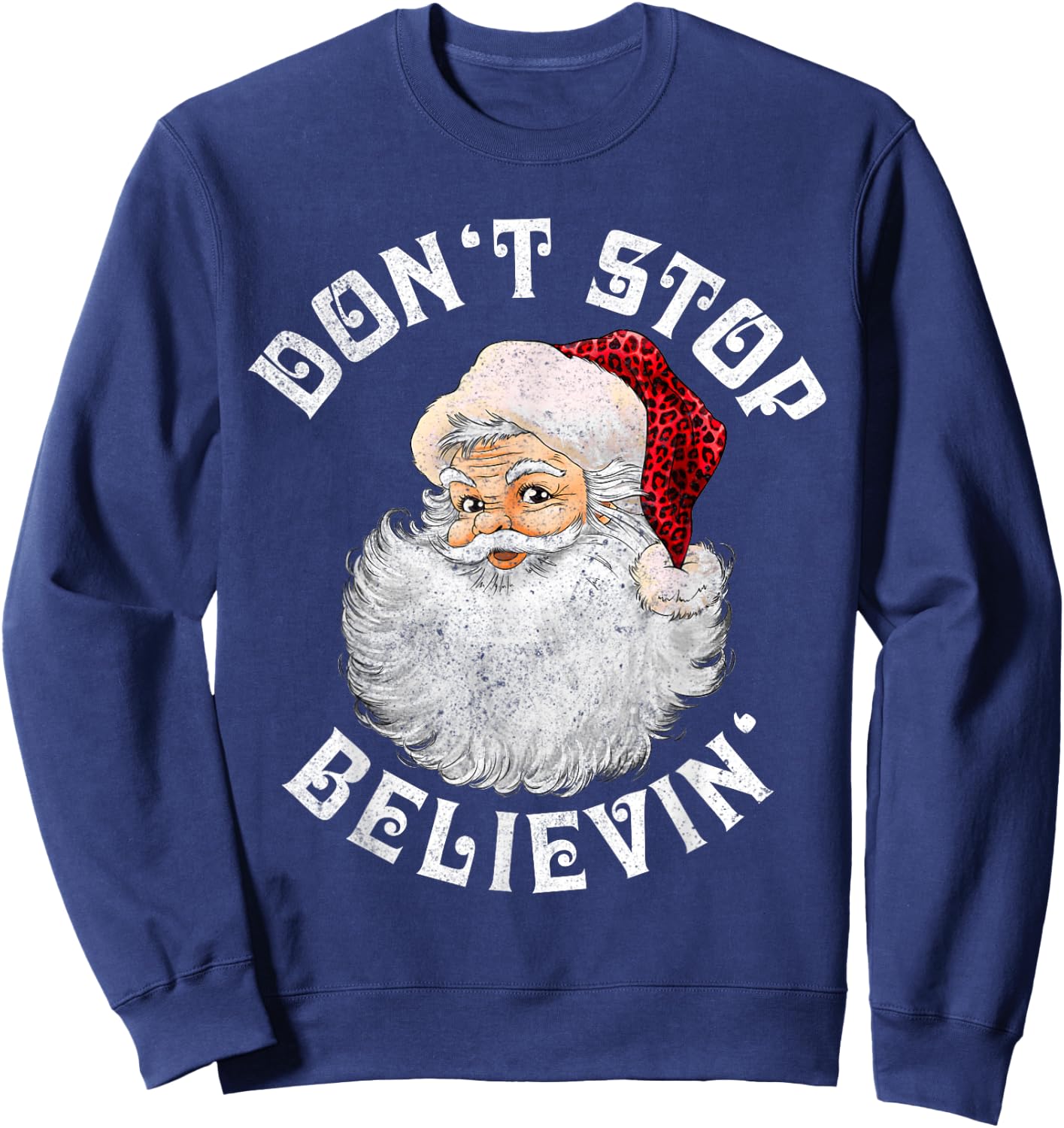 Don't Stop Believin Christmas Santa Pajamas Boys Kids Xmas Sweatshirt - Sweatshirt | Navy