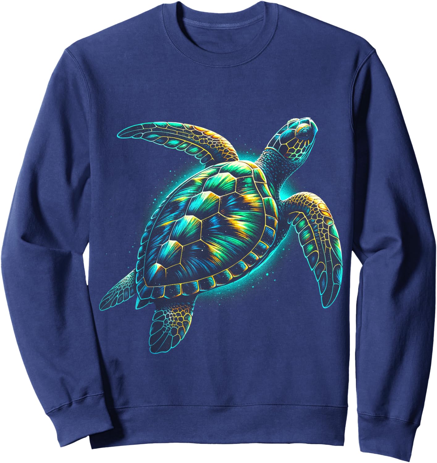 Sea Turtle Beach Lover Ocean Animal Graphic Novelty Sweatshirt - Sweatshirt | Navy