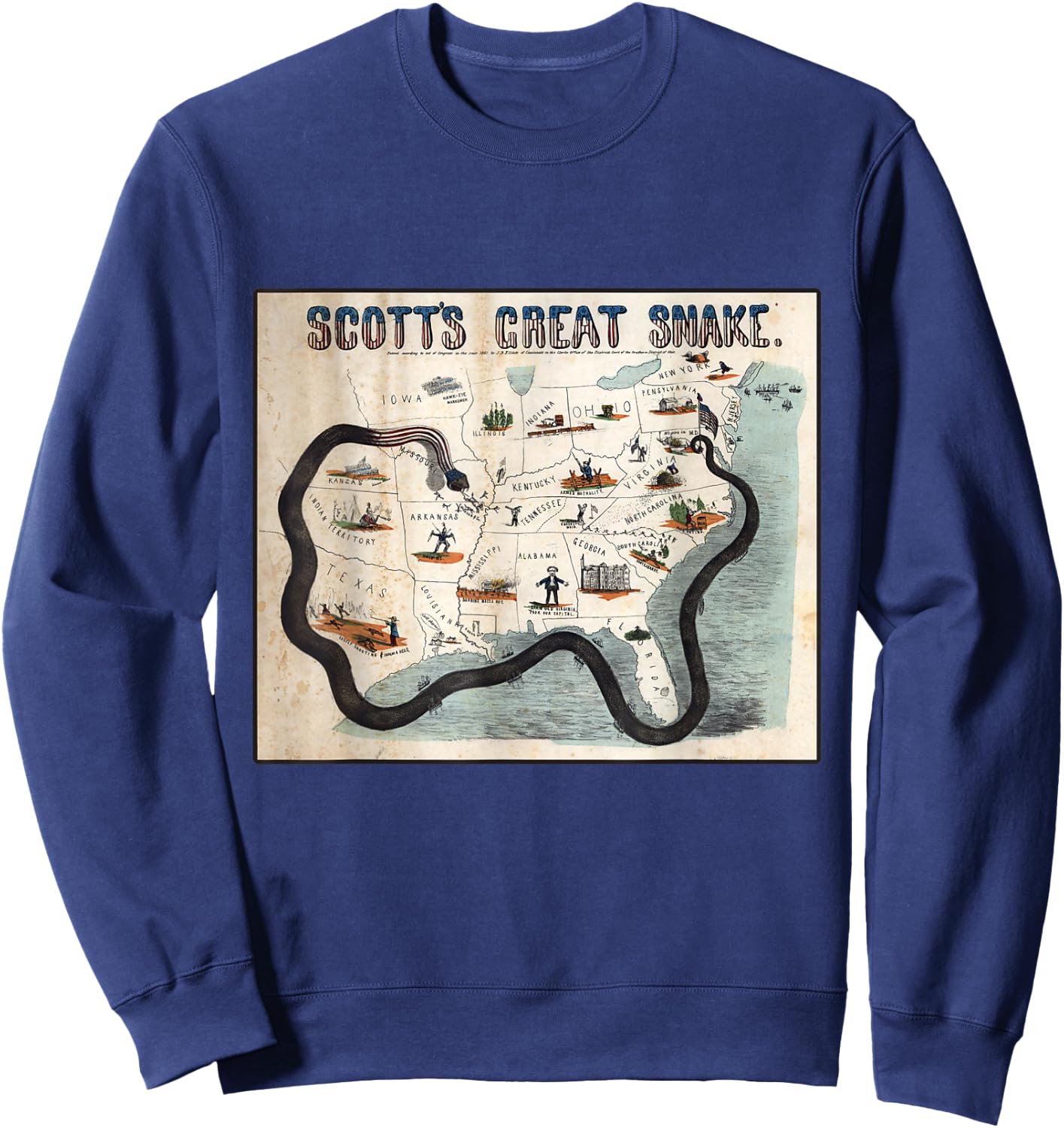 The Anaconda Plan Map Sweatshirt - Sweatshirt | Navy
