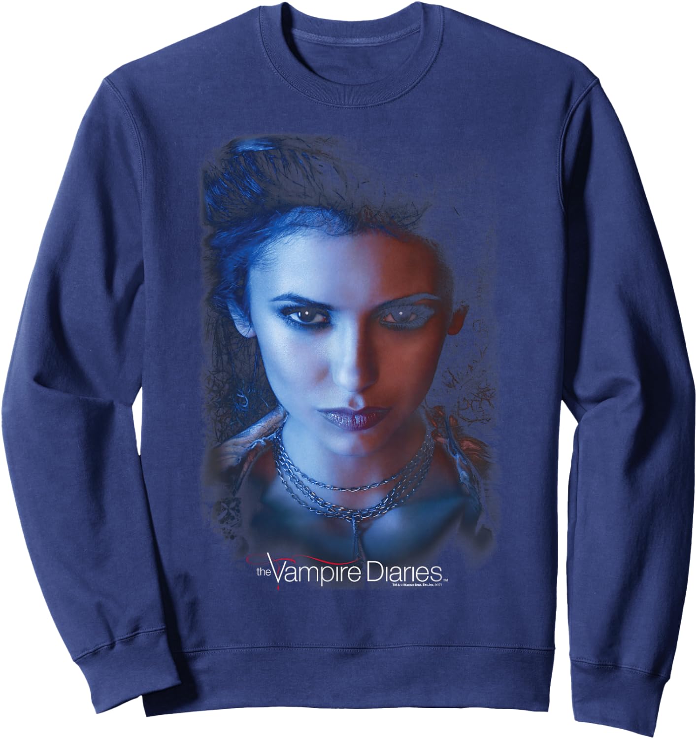 Warner Bros. Vampire Diaries Elena -Adults Black , Small, Short Sleeve Sweatshirt - Sweatshirt | Navy