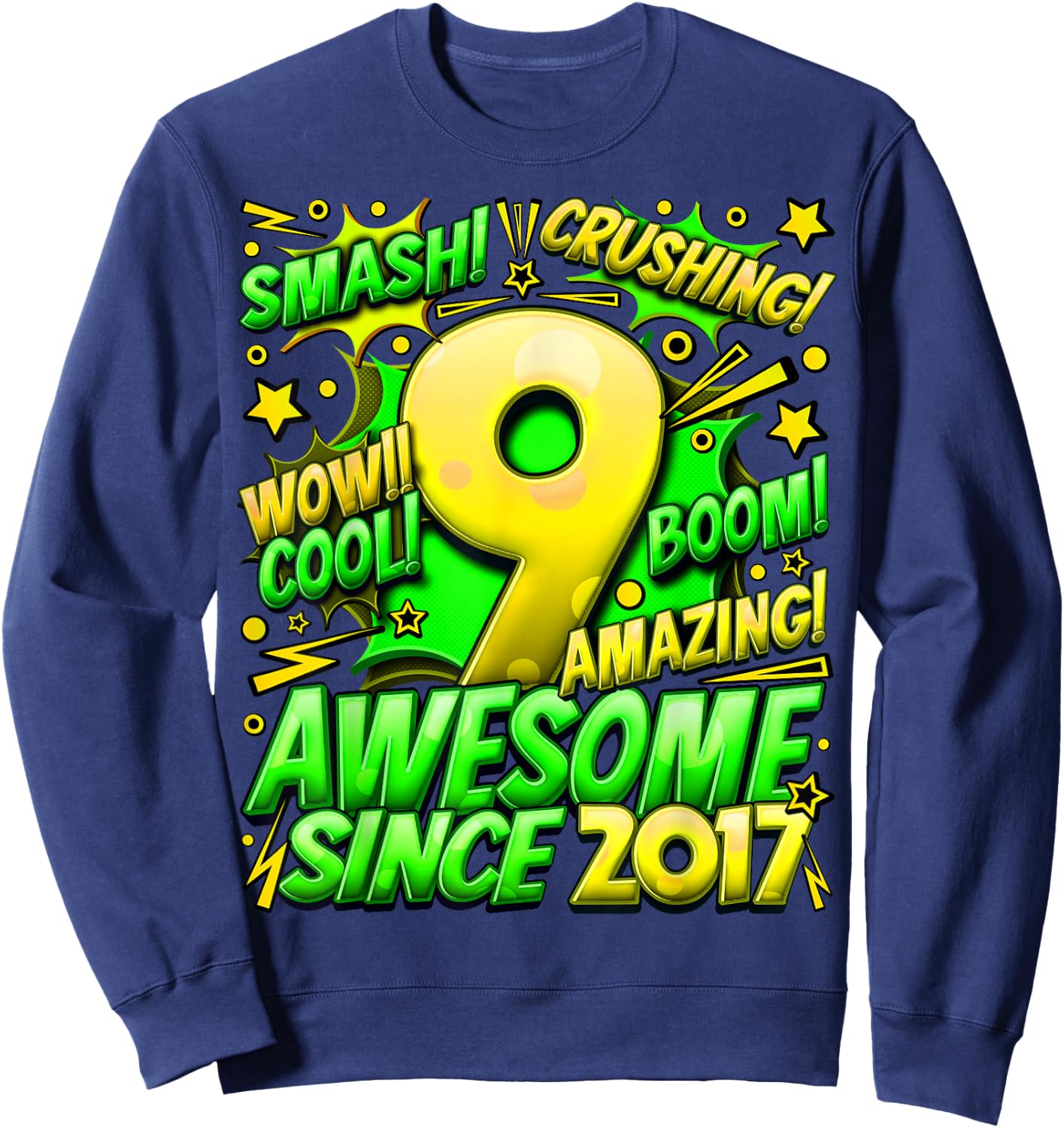 9 Year Old Gifts for Boys 9th Birthday Boy 9 Year Old Boy Sweatshirt - Sweatshirt | Navy
