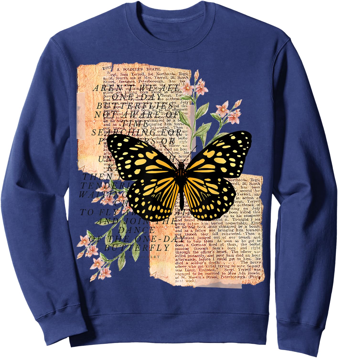 One Day Butterflies Sweatshirt - Sweatshirt | Navy