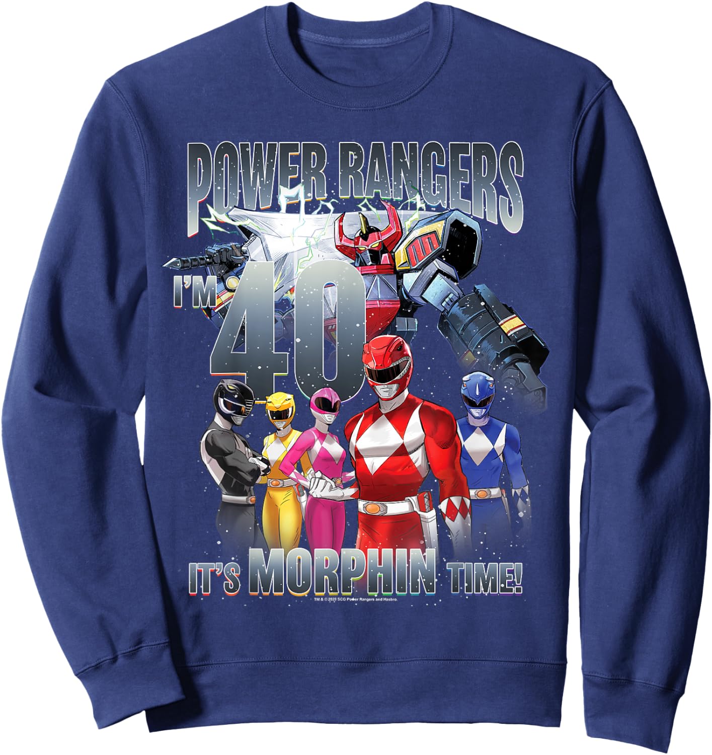 Power Rangers Birthday It's Morphin' Time, I'm 40! Sweatshirt - Sweatshirt | Navy