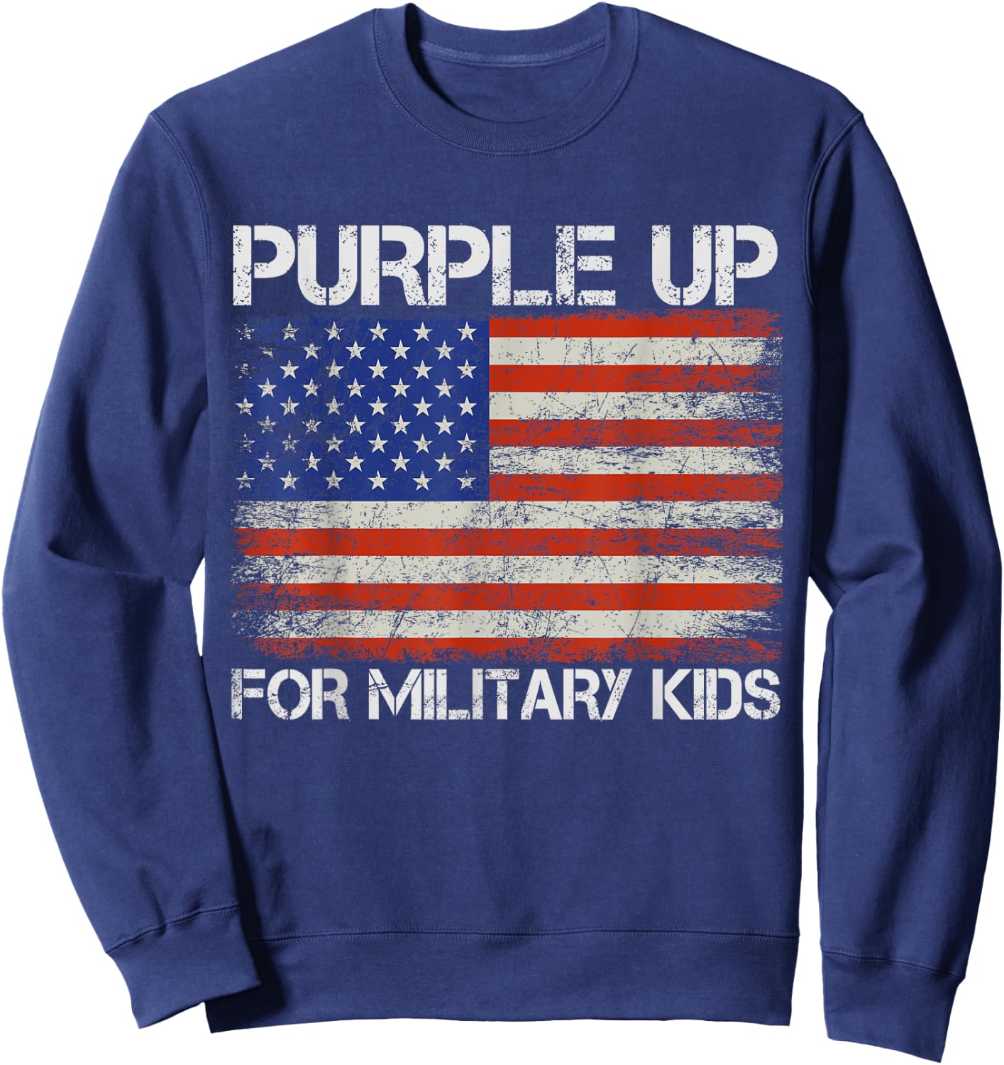 Purple up for Military Kids - Month of the Military Child Sweatshirt - Sweatshirt | Navy