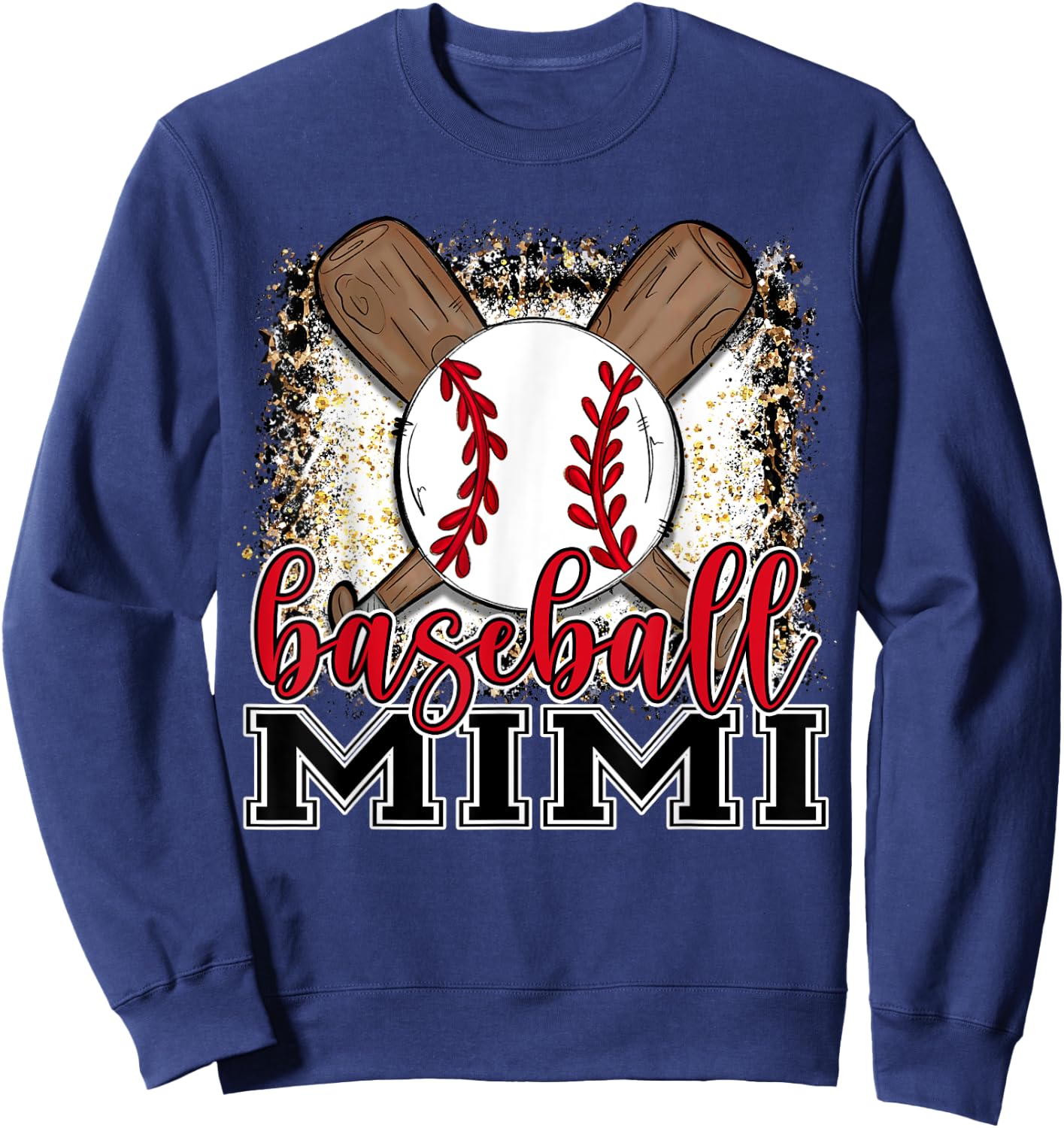 Baseball Mimi Leopard Baseball Lovers Family Matching Sweatshirt - Sweatshirt | Navy