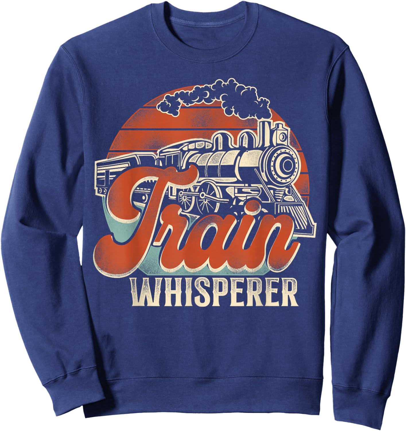 Steam Train Driver Trainspotting Locomotive Vintage Retro Sweatshirt - Sweatshirt | Navy