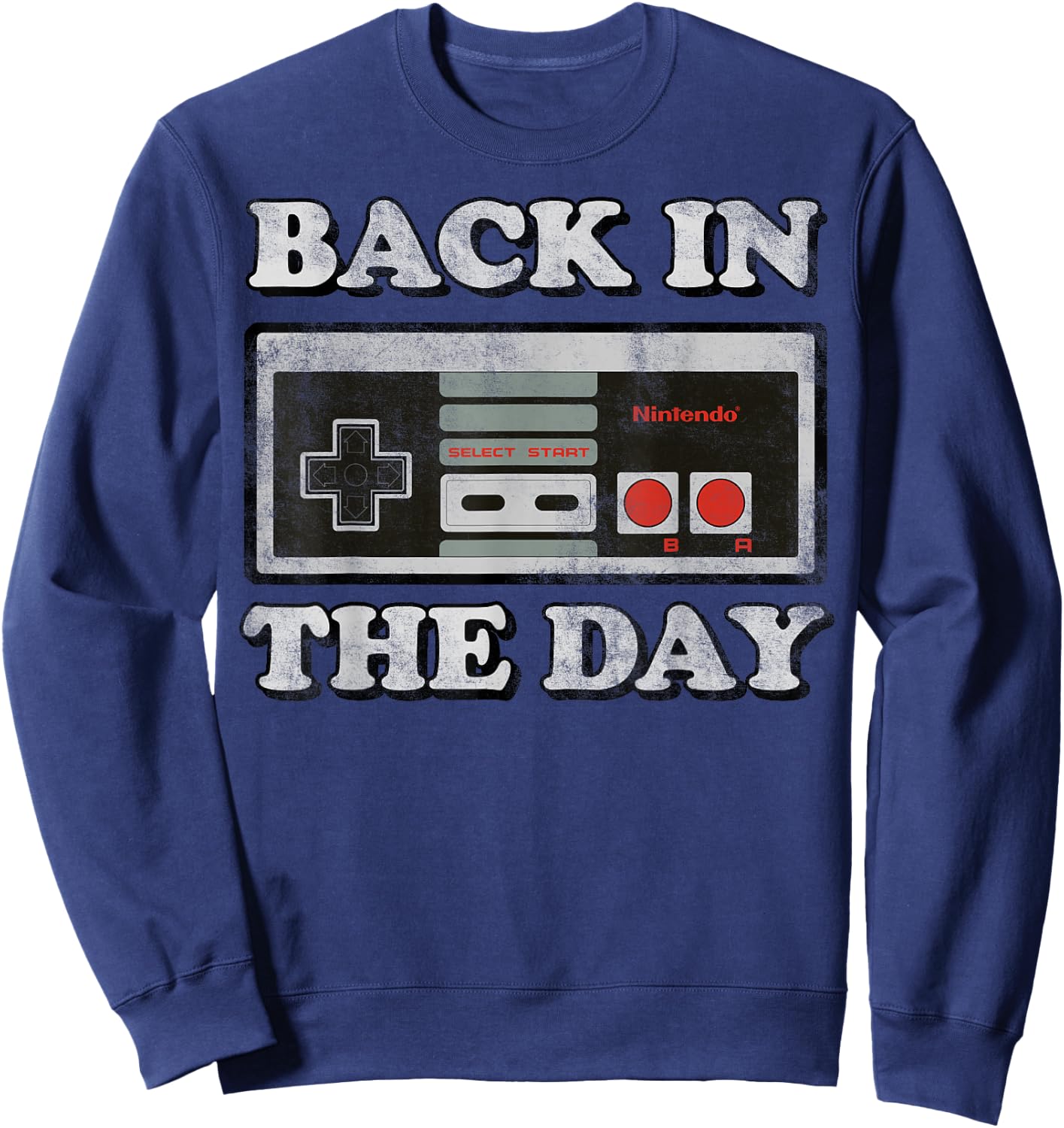 Nintendo NES Controller Back In The Day Graphic Sweatshirt - Sweatshirt | Navy