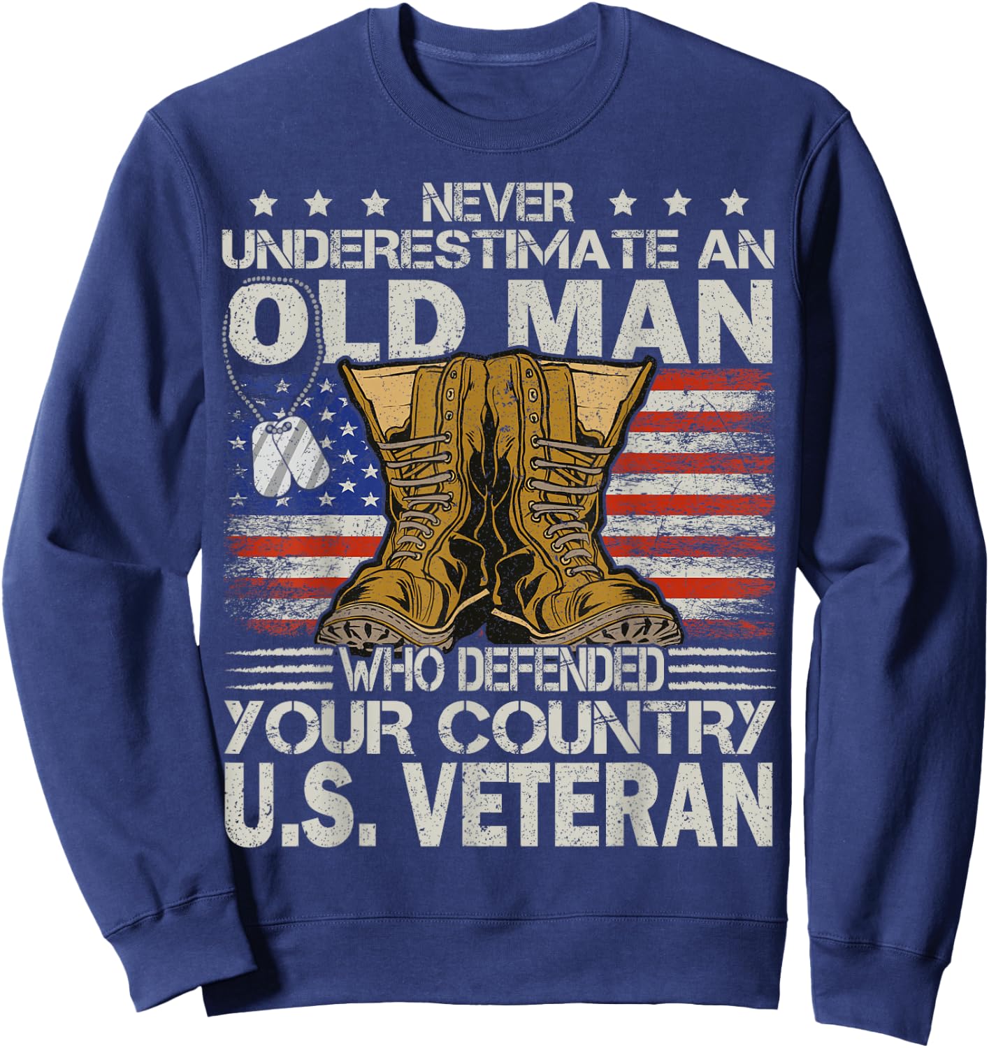 Veteran & Father's Day designs US Veteran veterans day Us Patriot , Black Sweatshirt - Sweatshirt | Navy