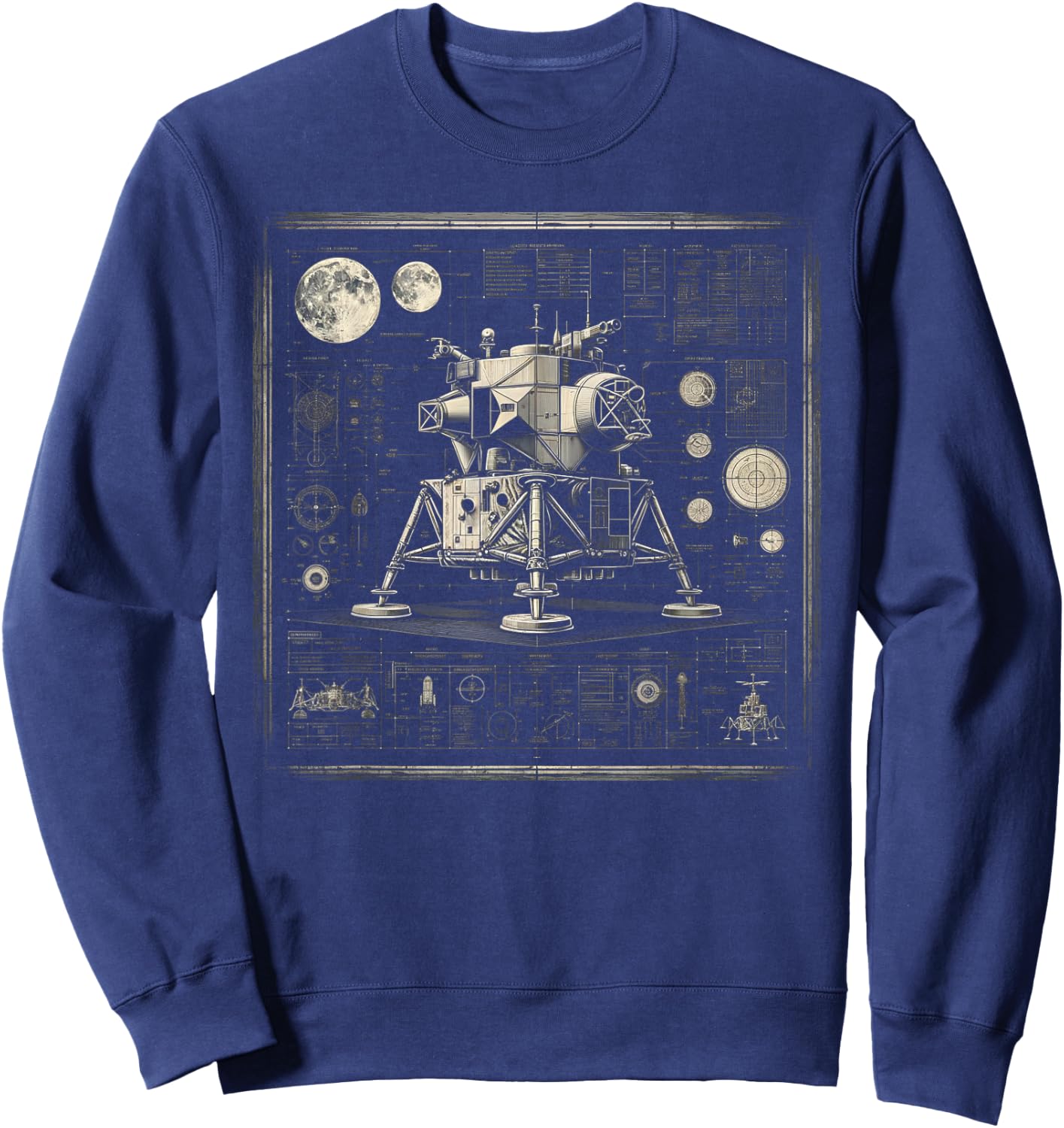 Moon Lander Technical drawing Sweatshirt - Sweatshirt | Navy