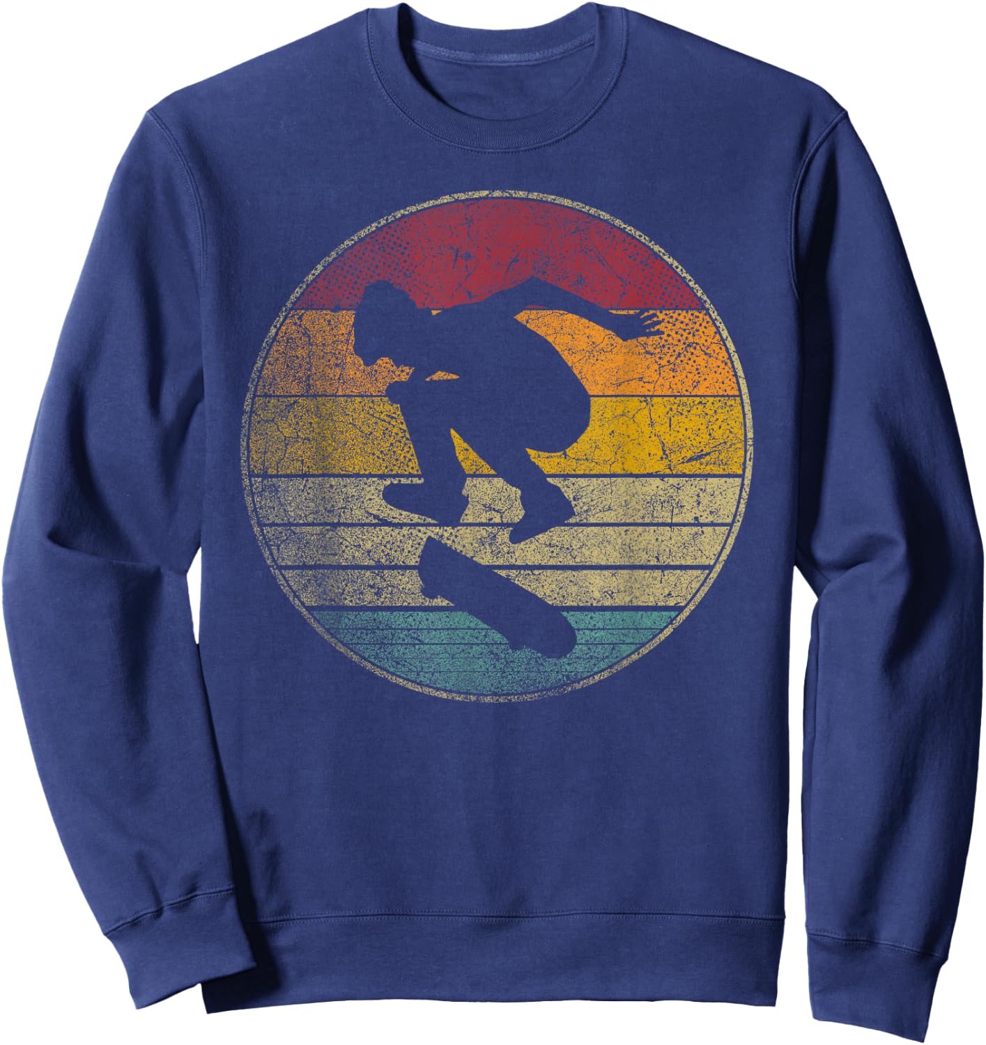 Skateboard Shirt Skate Vintage Retro 70s 80s 90s Gift Love Sweatshirt - Sweatshirt | Navy