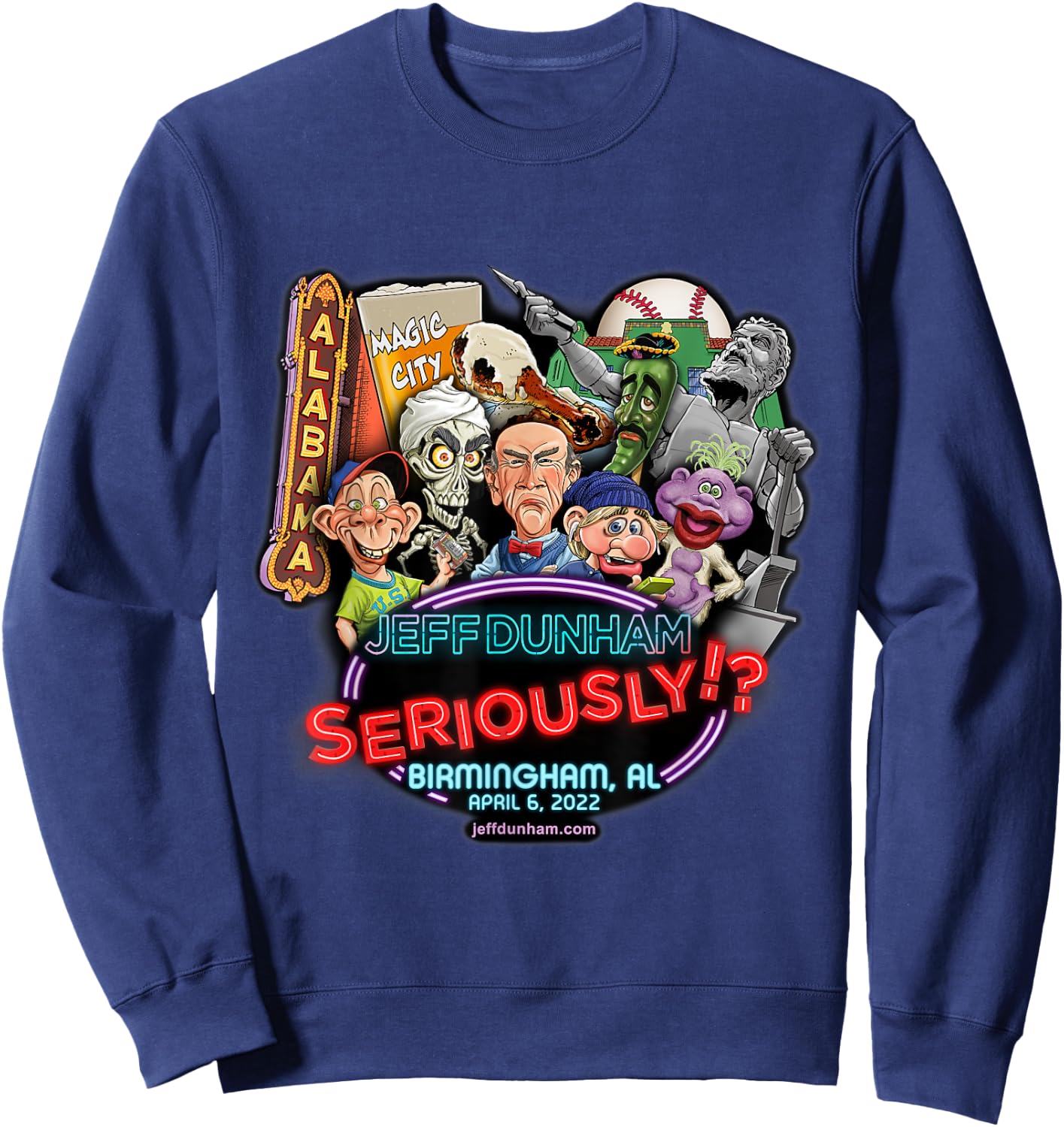 Jeff Dunham Birmingham, AL (2022) Sweatshirt - Sweatshirt | Navy
