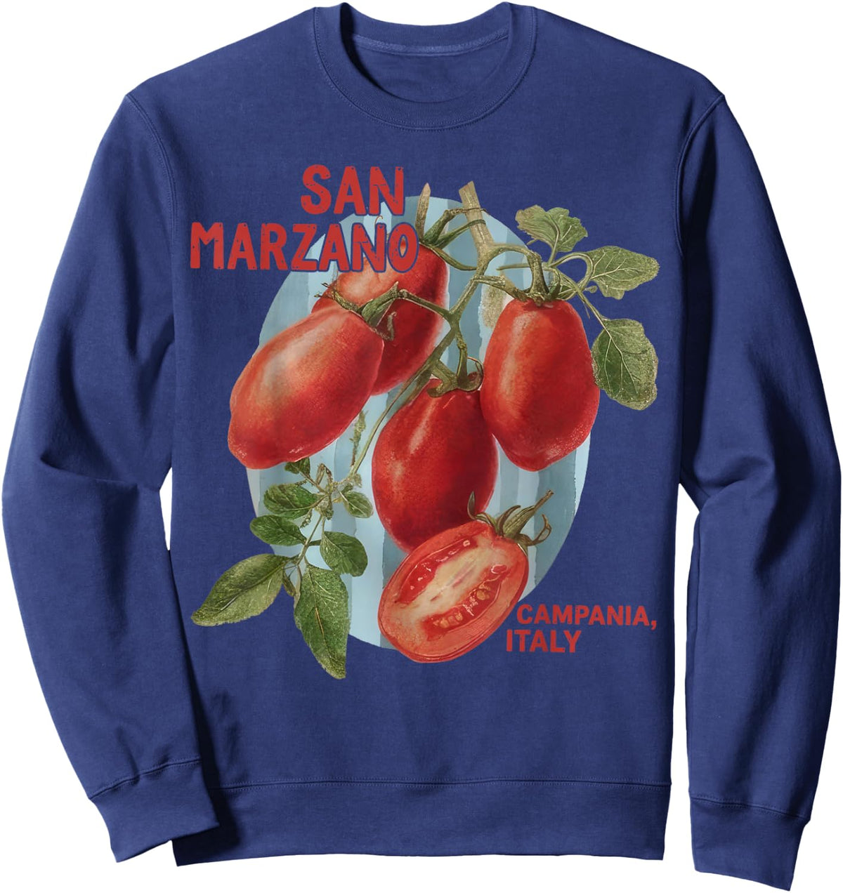 Vintage San Marzano Tomatoes Italian Girl Summer Sweatshirt - Sweatshirt | Navy