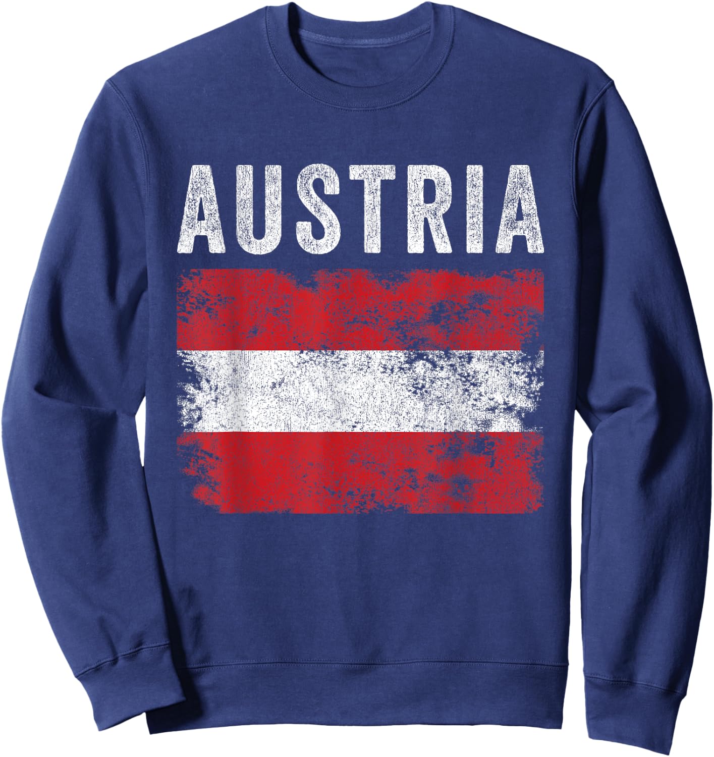 Austria Flag Distressed - Men Women Kids - Austrian Flag Sweatshirt - Sweatshirt | Navy