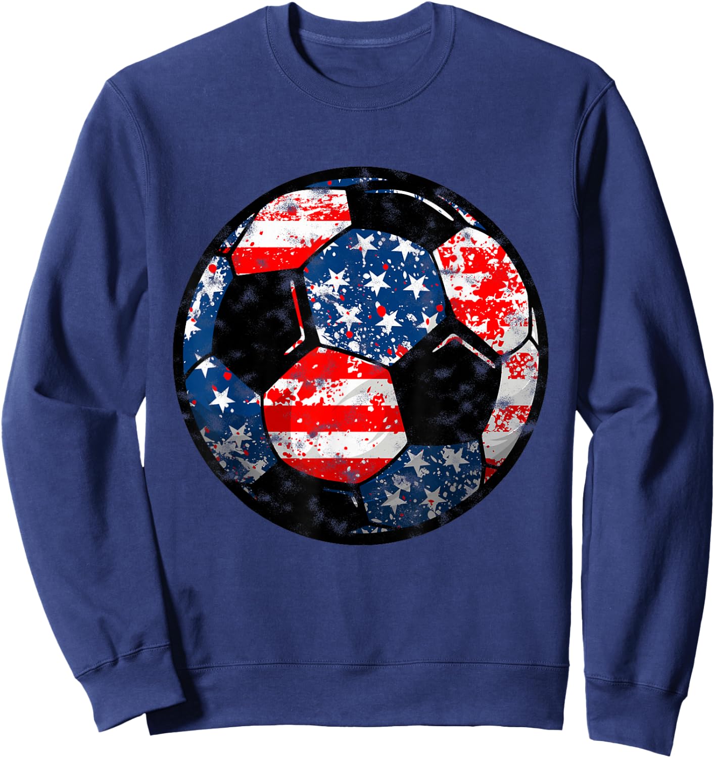 4th Of July USA Flag Soccer Patriotic Soccer Player Sweatshirt - Sweatshirt | Navy