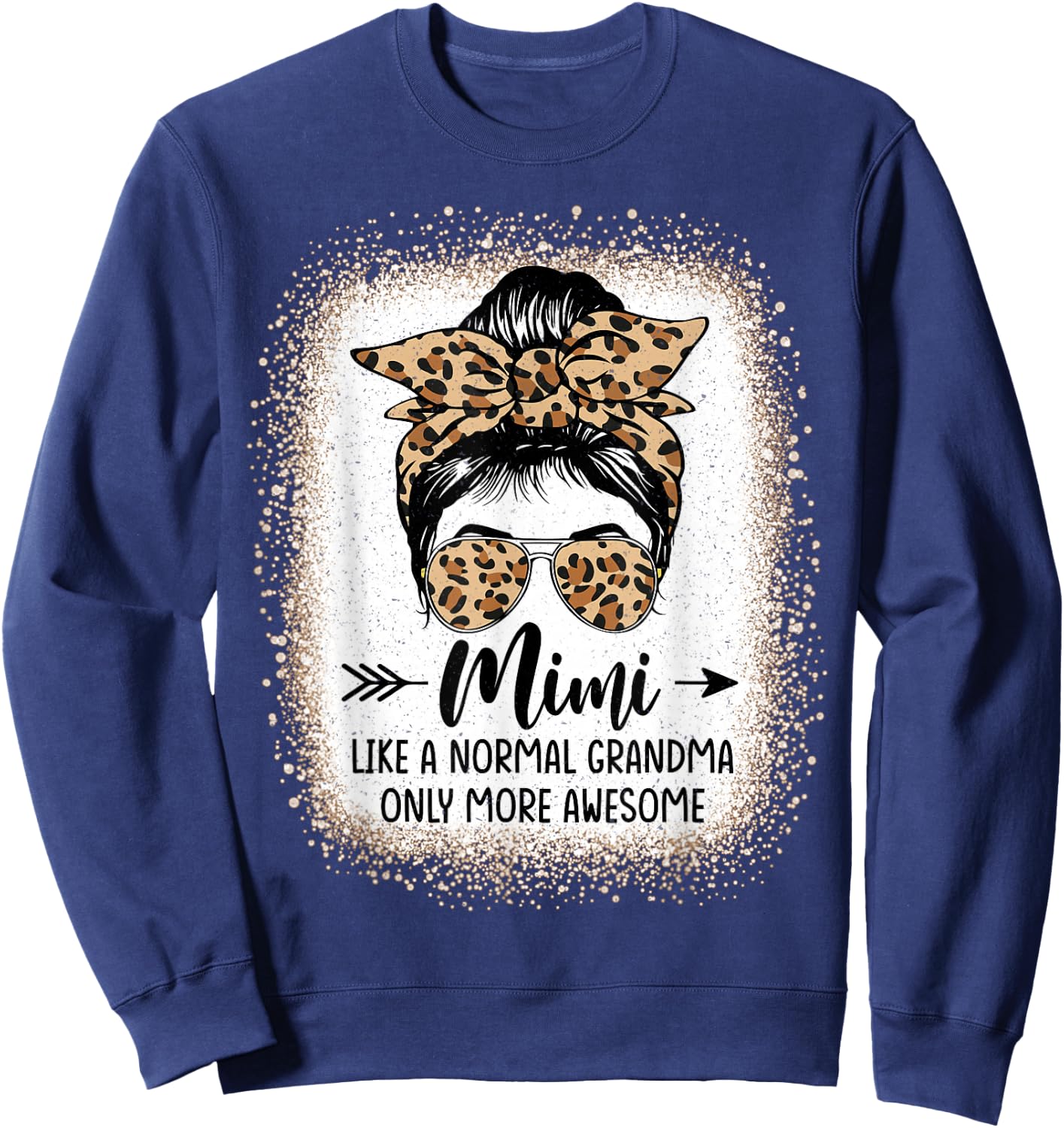 Mimi Like A Normal Grandma Only More Awesome Messy Bun Women Sweatshirt - Sweatshirt | Navy