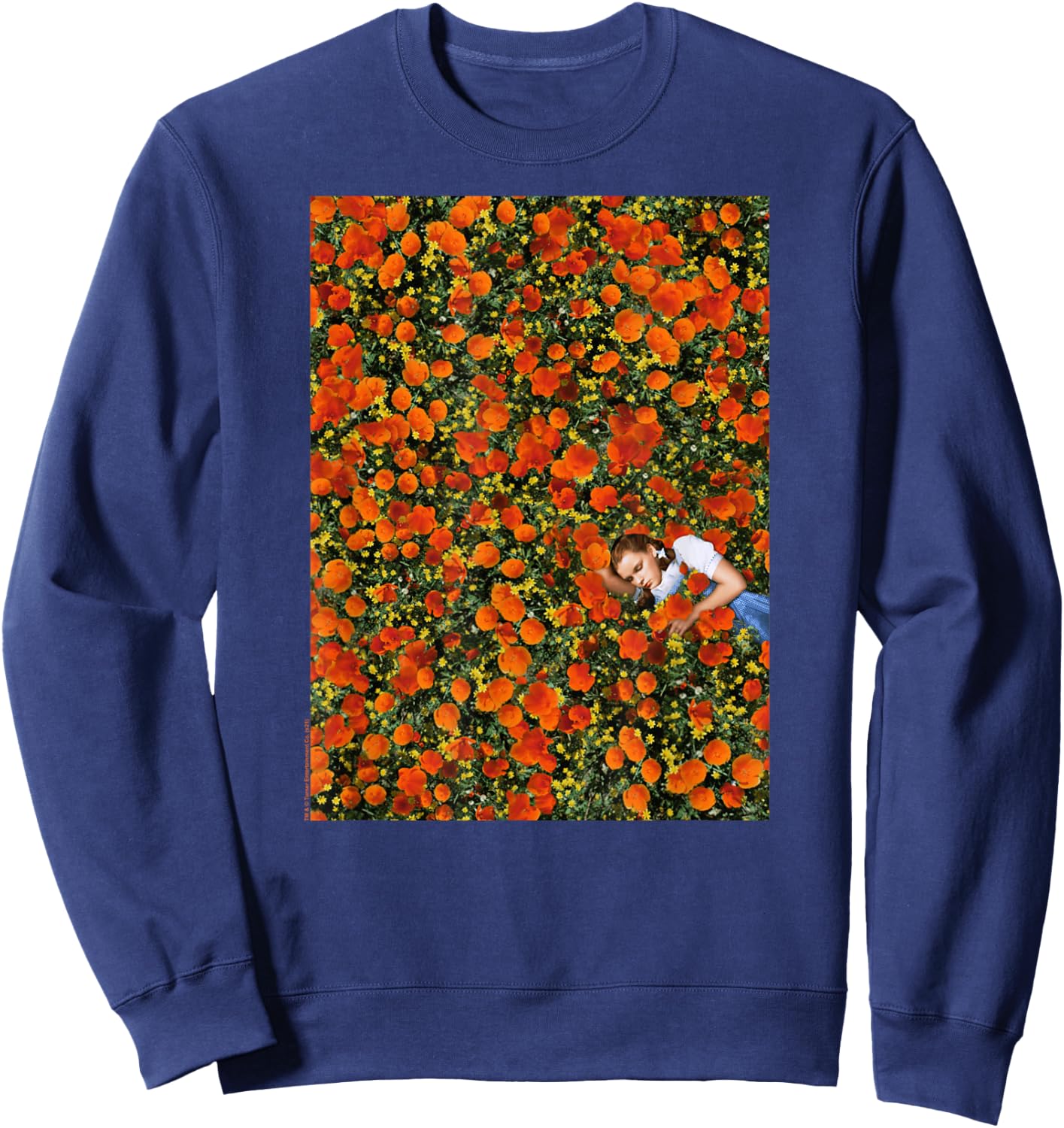 Wizard of Oz Dorothy Poppy Field Photo Vintage Movie Sweatshirt - Sweatshirt | Navy