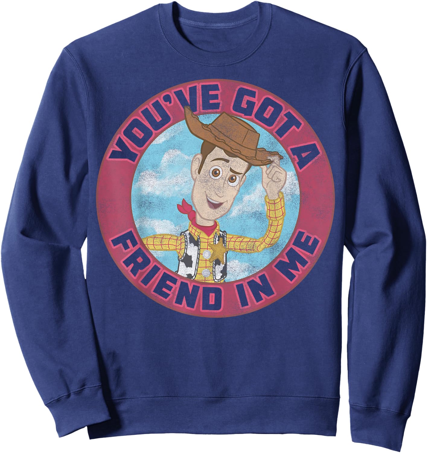 Disney Pixar Toy Story Woody Friend in Me Vintage Distressed Sweatshirt - Sweatshirt | Navy