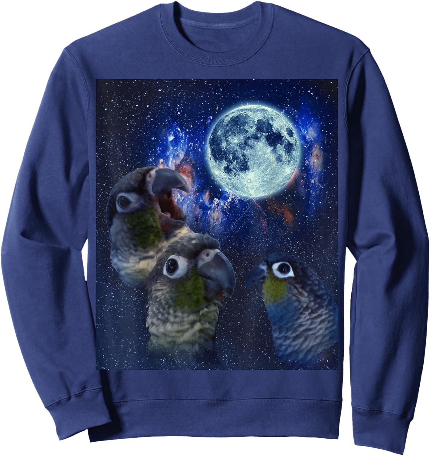 Conures howling at the moon Sweatshirt - Sweatshirt | Navy
