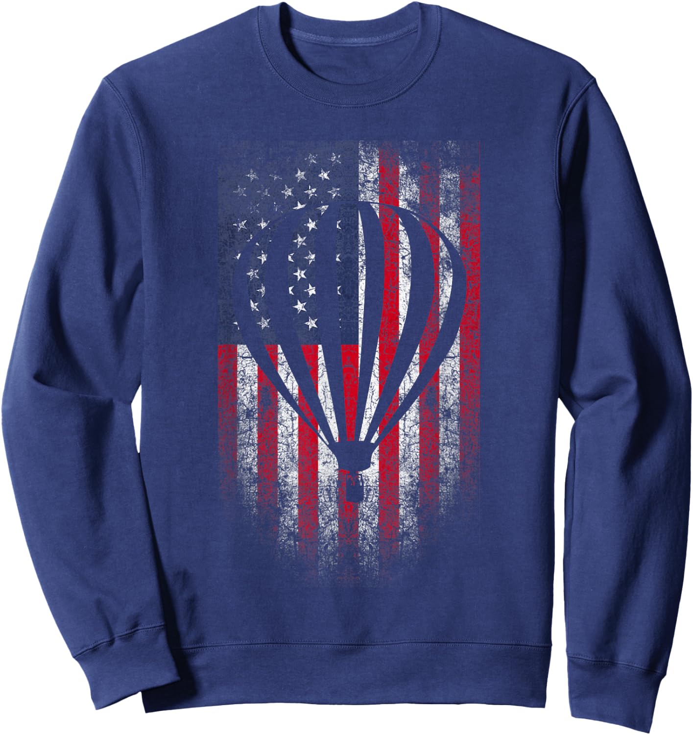 Hot Air Balloon Vintage USA Flag Sweatshirt - Sweatshirt | Navy