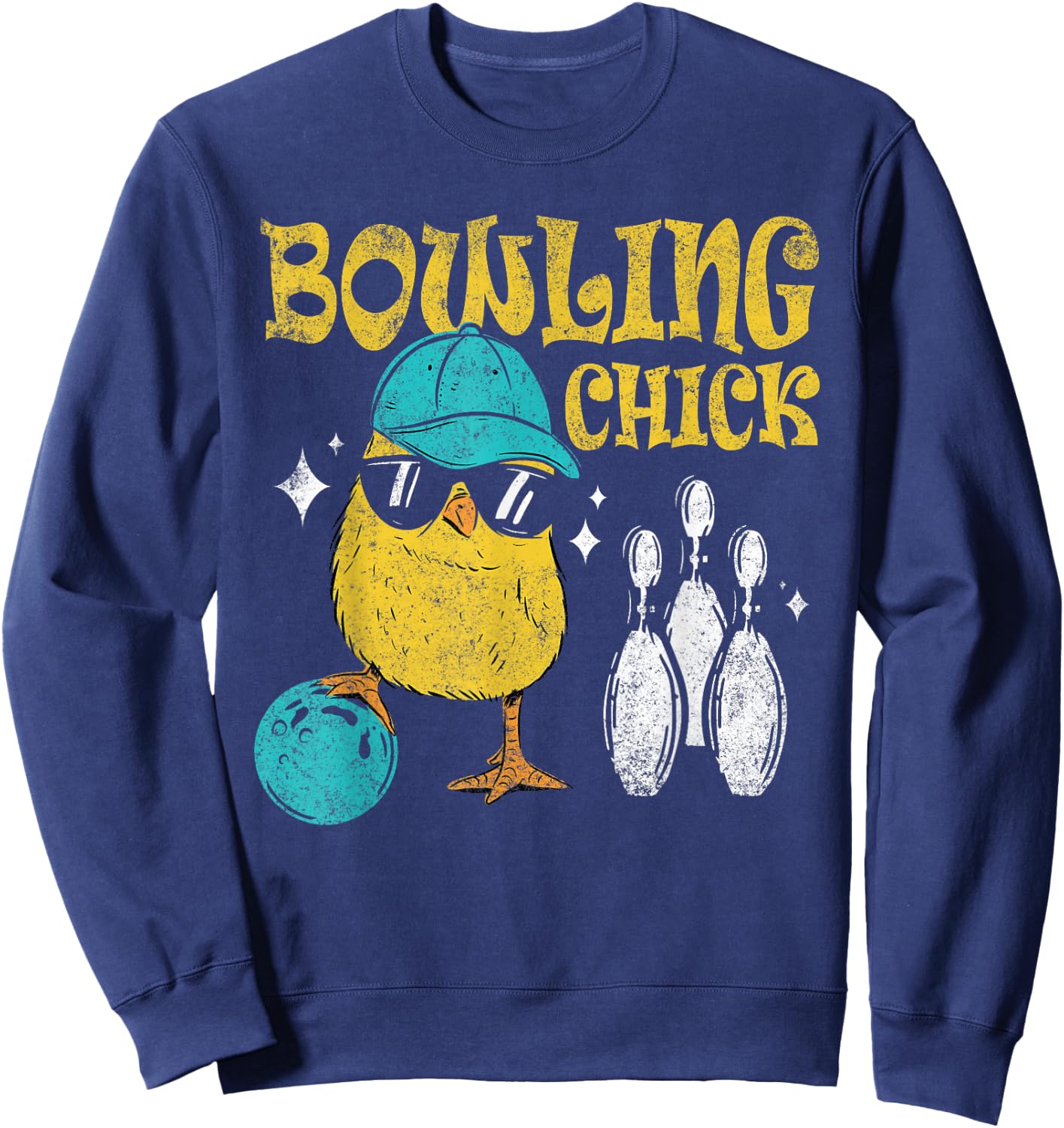 Bowling Chick Bowl Design For Bowlers Player Sport Sweatshirt - Sweatshirt | Navy