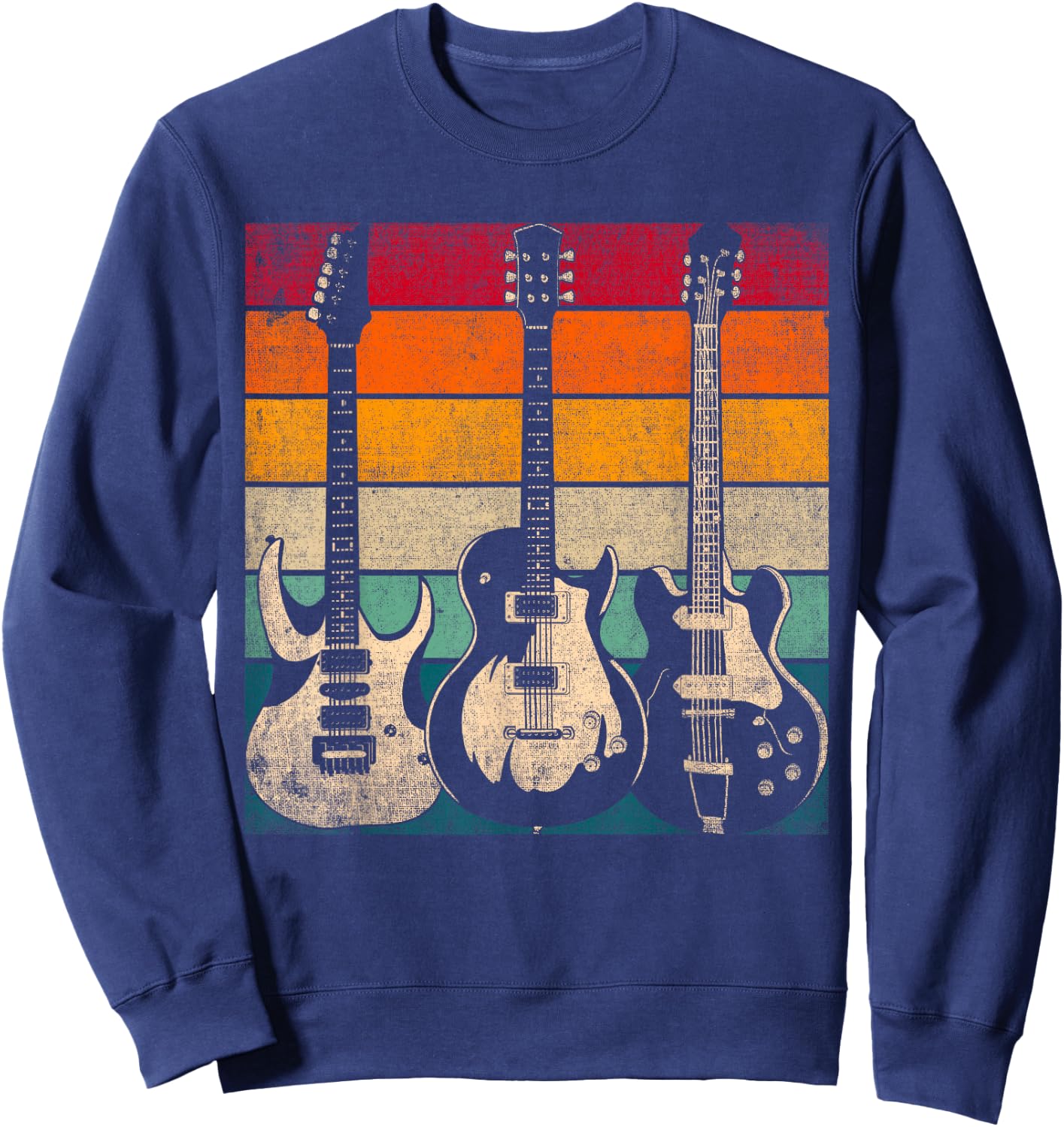 Retro Guitar Sweatshirt - Sweatshirt | Navy