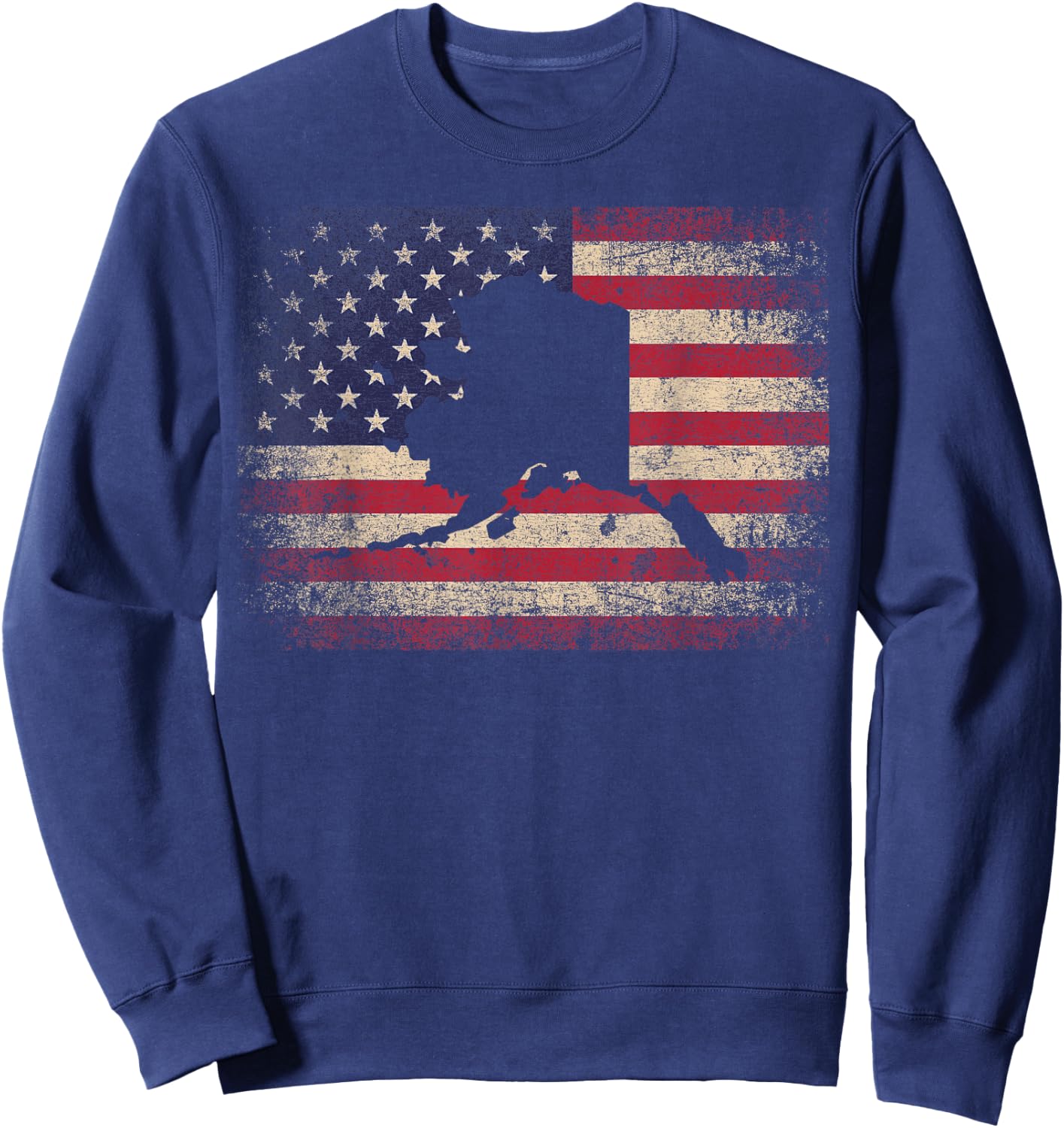 Alaska 4th of July Gift American Flag USA - America Home Kids Men Sweatshirt - Sweatshirt | Navy