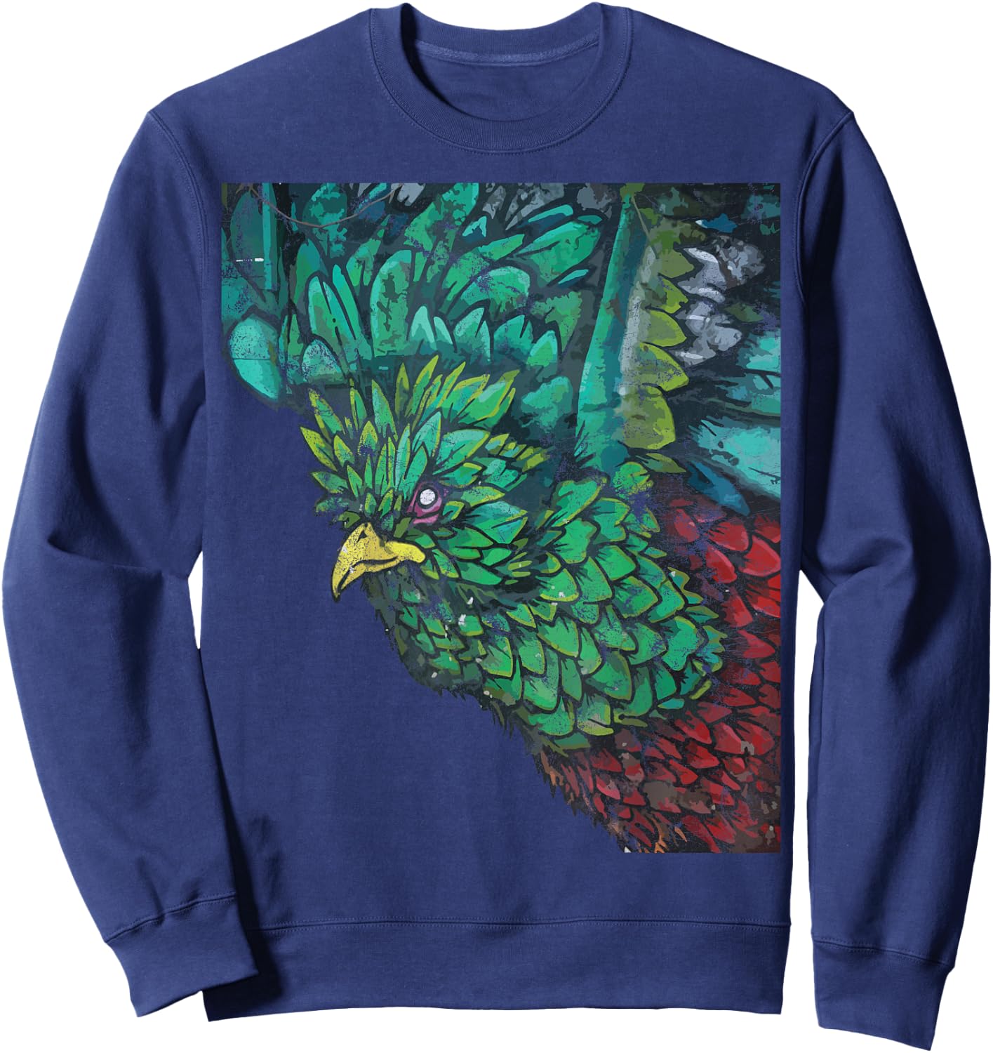 Quetzal Chapin Street Art Tikal Peten Maya Antigua Guatemala Sweatshirt - Sweatshirt | Navy