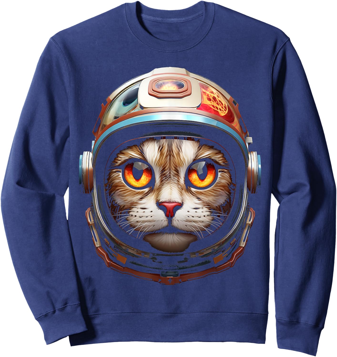 Cat Astronaut Fantasy Graphic Animal Art Cat Sweatshirt - Sweatshirt | Navy