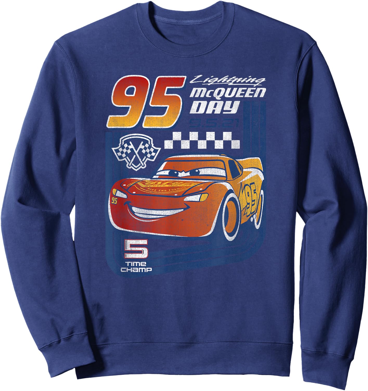 Disney Pixar Cars Lightning McQueen Trading Card Small Sweatshirt - Sweatshirt | Navy