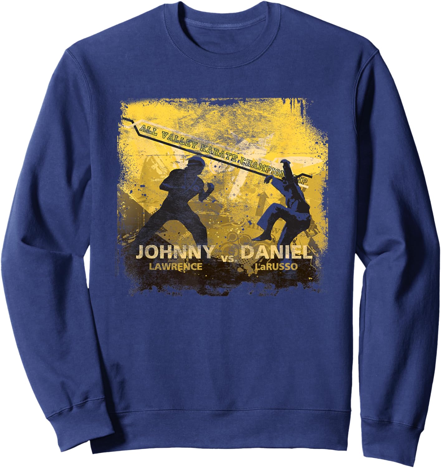 Cobra Kai Johnny vs Daniel All-Valley Karate TV Show Sweatshirt - Sweatshirt | Navy