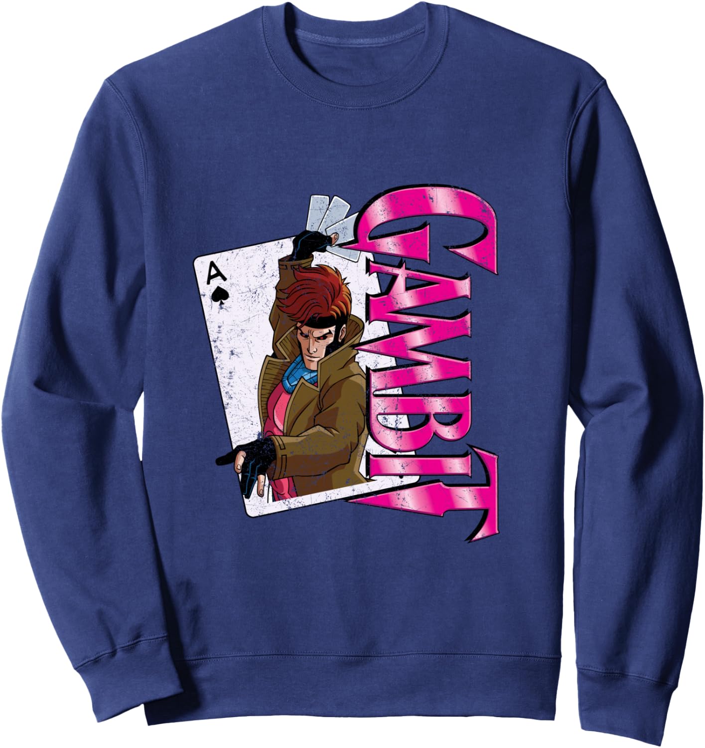 Marvel X-Men Gambit Card Retro Sweatshirt - Sweatshirt | Navy