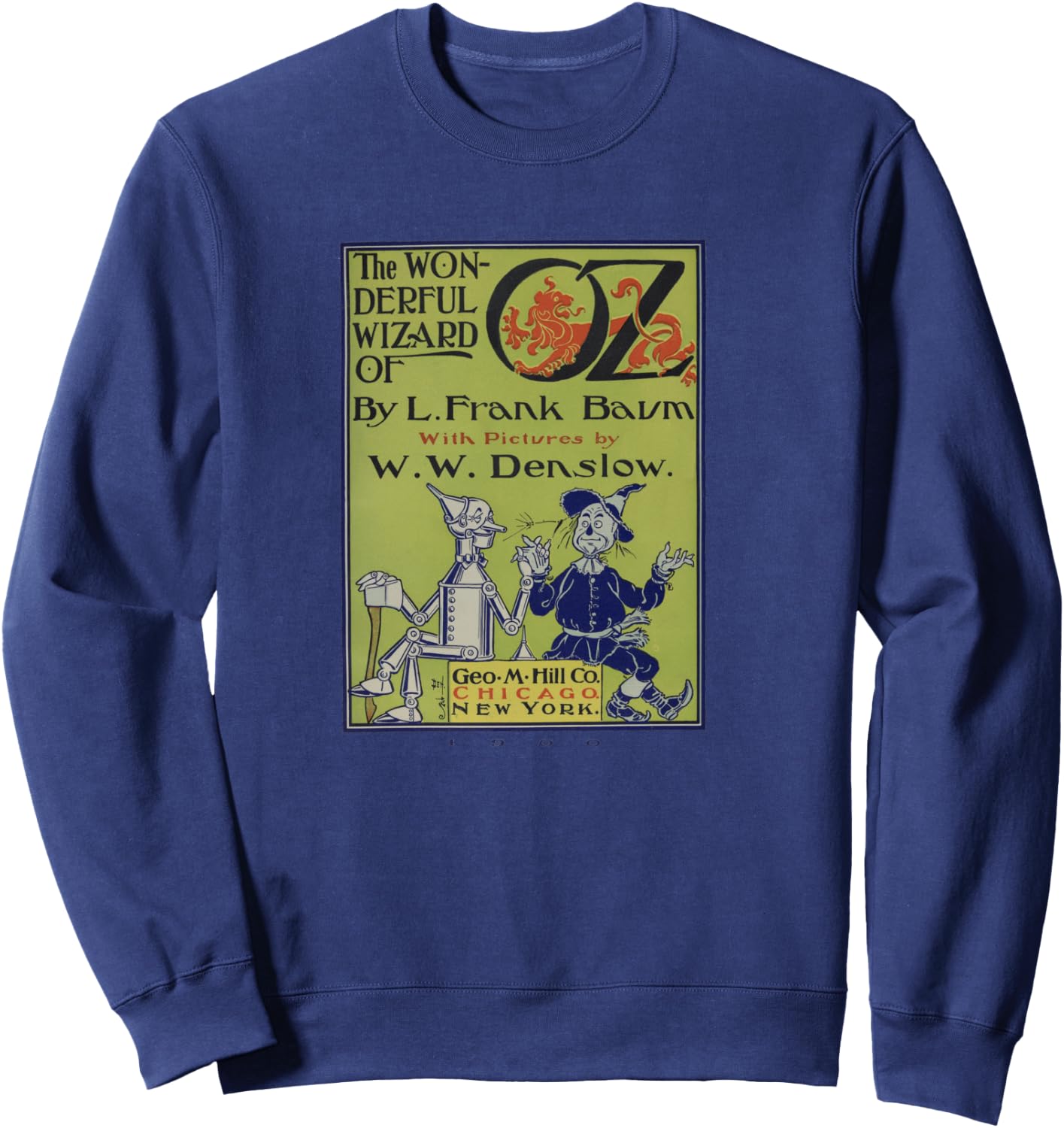 Vintage Scarecrow & Tin Man Vintage Wizard of OZ Book Poster Sweatshirt - Sweatshirt | Navy