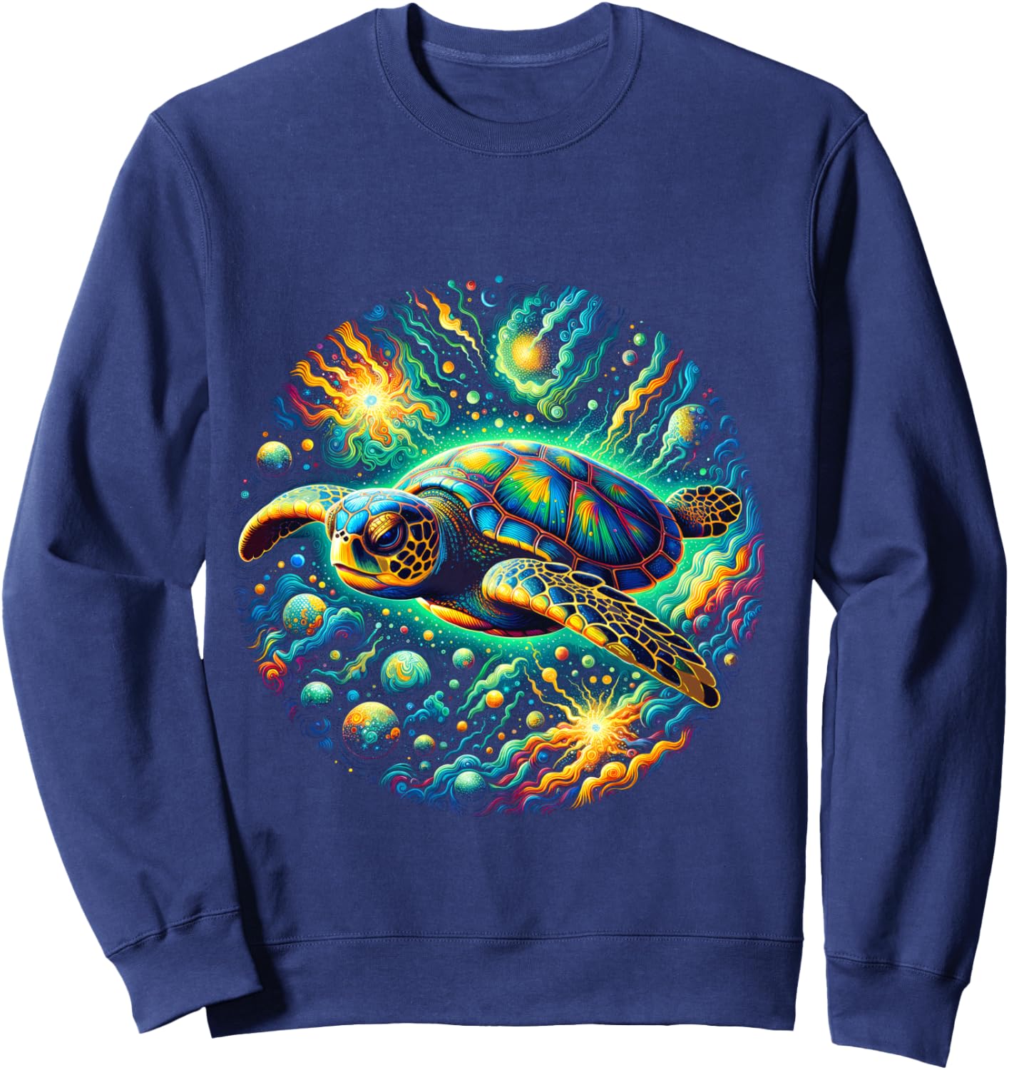 Sea Turtle Beach Lover Ocean Animal Graphic Novelty Sweatshirt - Sweatshirt | Navy