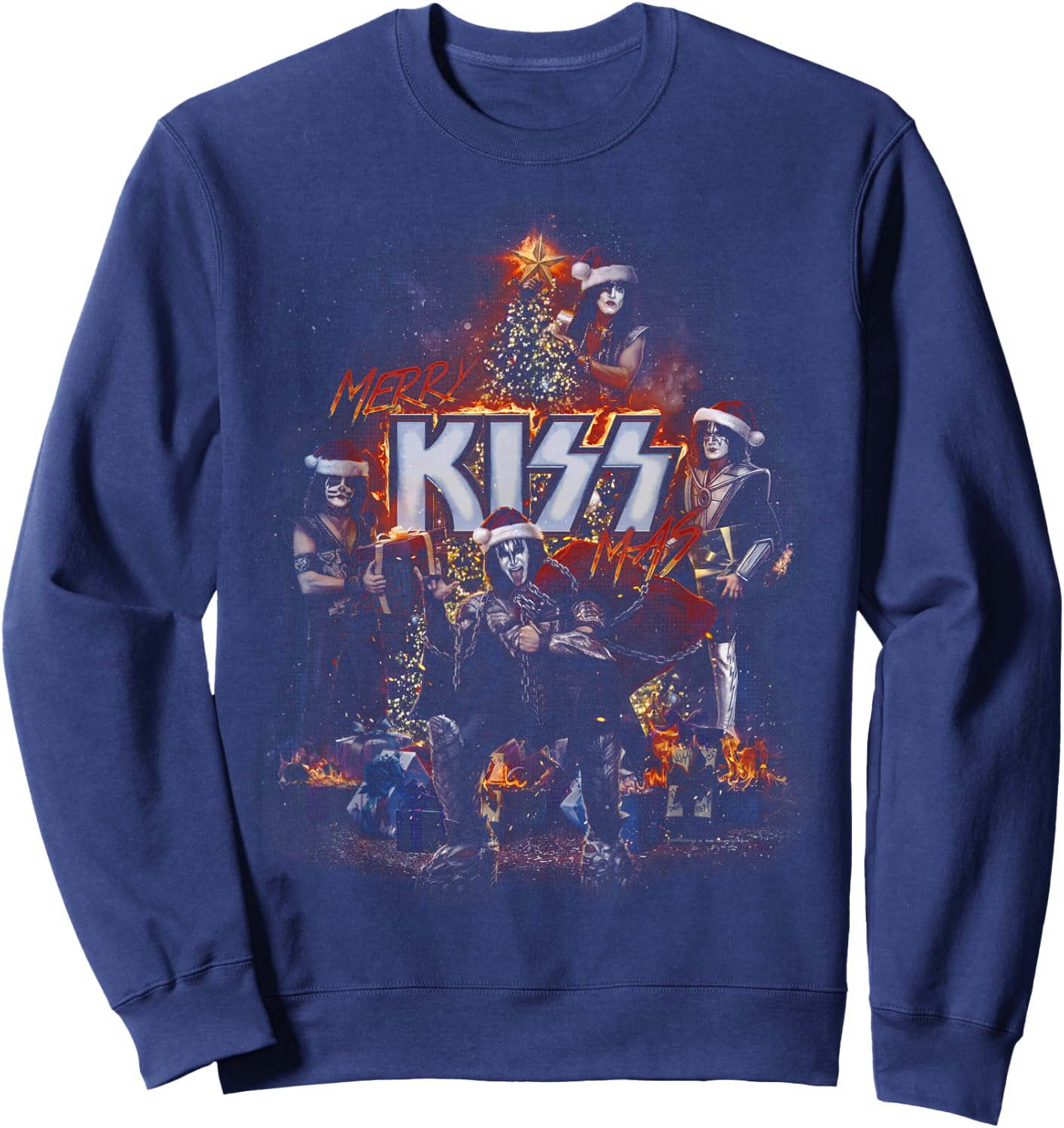 KISS - Very Merry KISSmas Sweatshirt - Sweatshirt | Navy