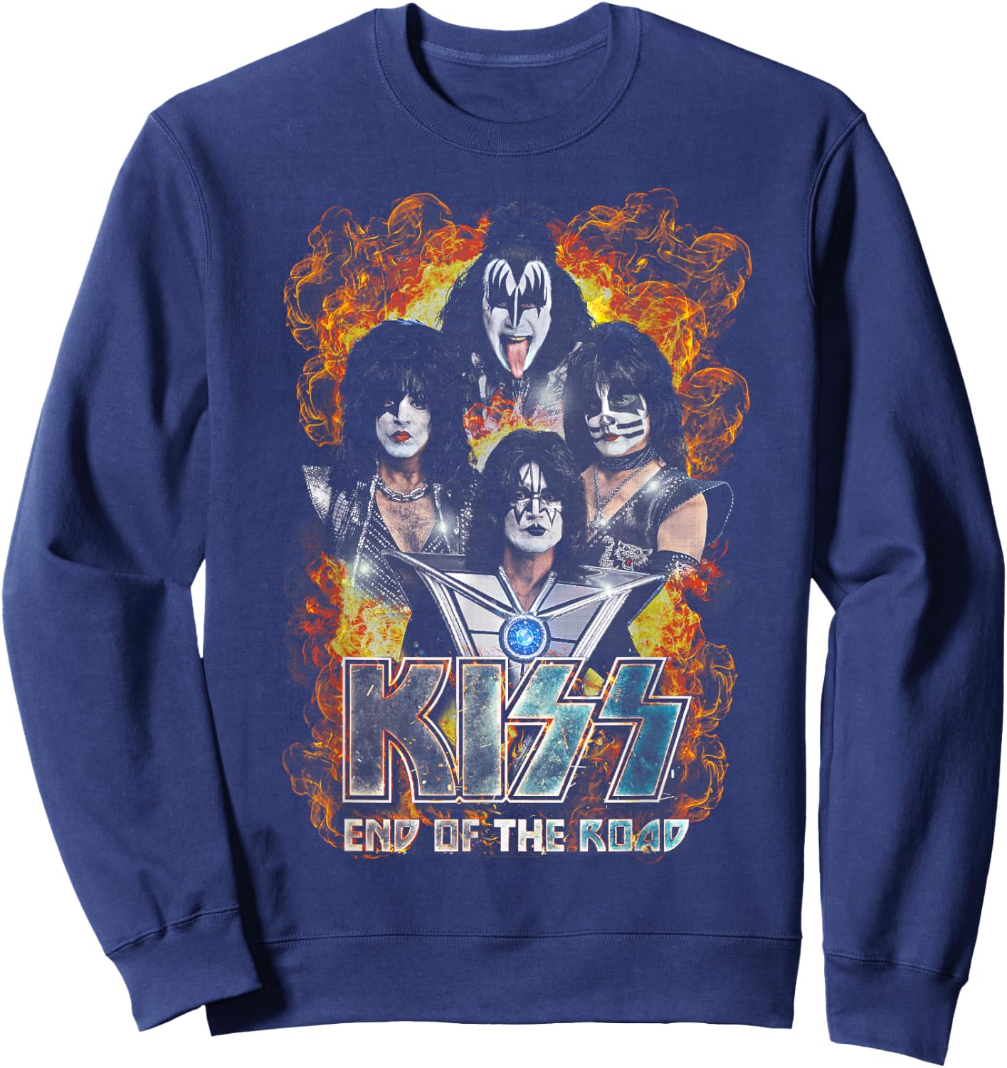 KISS - Exclusive Official End Of The Road Tour, FORT WORTH Sweatshirt - Sweatshirt | Navy