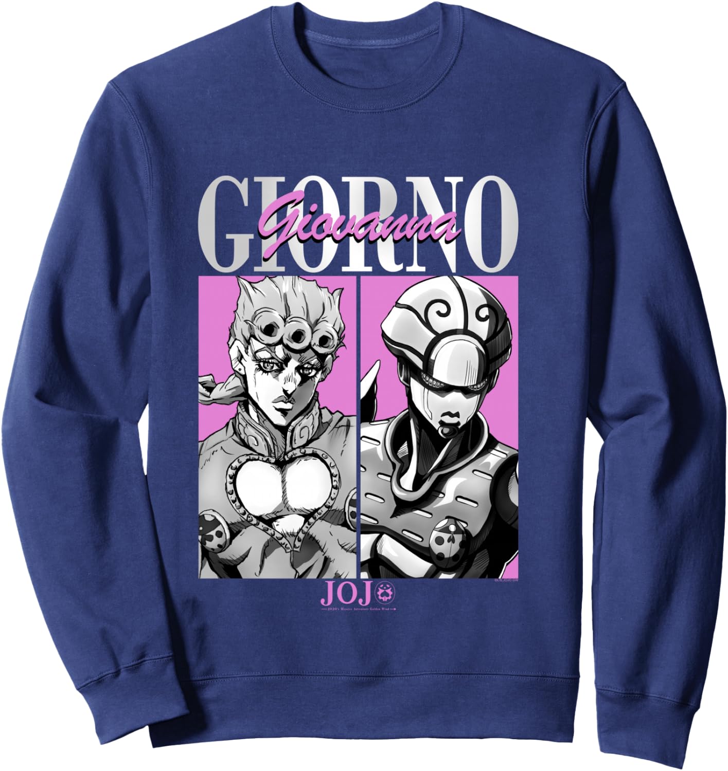 JoJo's Bizarre Adventure Giorno & Golden Wind Panels Anime Sweatshirt - Sweatshirt | Navy