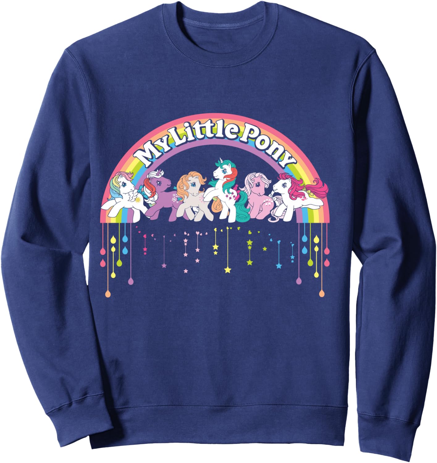 Logo Retro Cartoon Rainbow Dash Fluttershy Rarity Sweatshirt - Sweatshirt | Navy