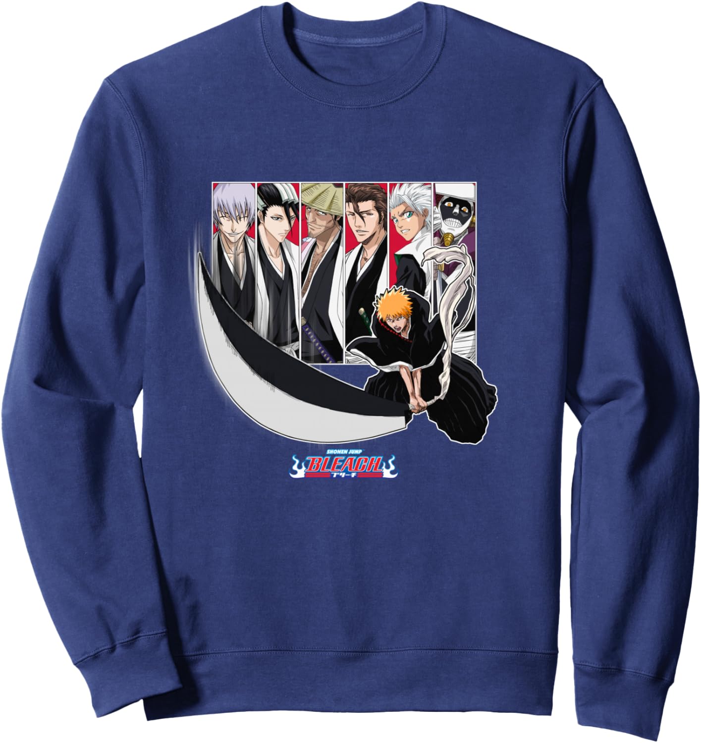 Bleach Ichigo Slash with Characters Anime Sweatshirt - Sweatshirt | Navy