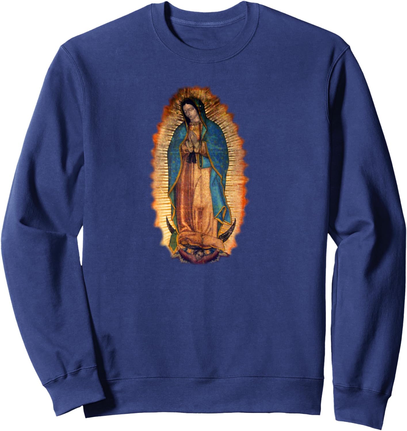 Our Lady of Guadalupe Catholic Mary Image Sweatshirt - Sweatshirt | Navy